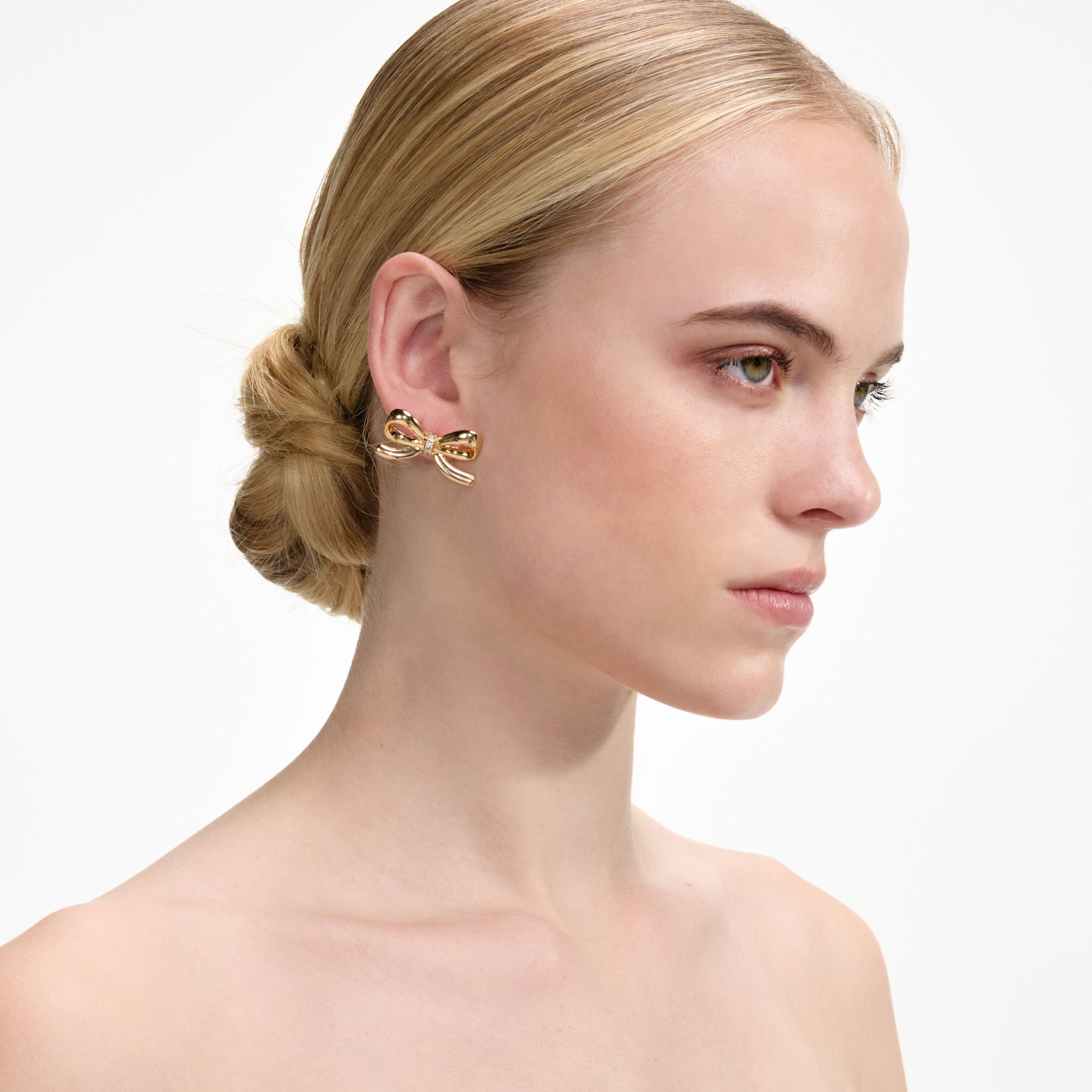 Self Portrait Gold Bow Ohrstecker Gold Diamant-Optik
