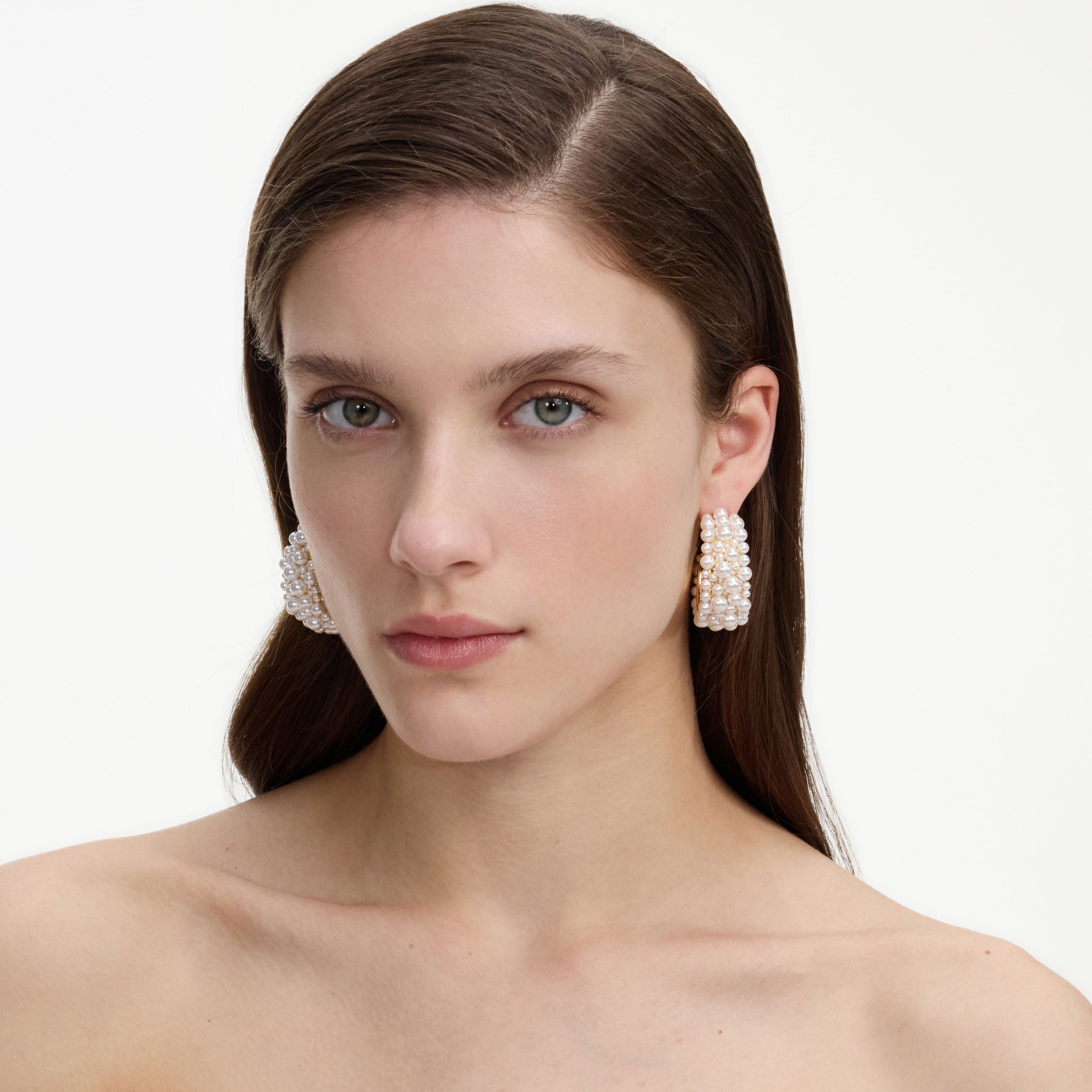 Self Portrait Pearl Cluster Hoop Creolen One Size