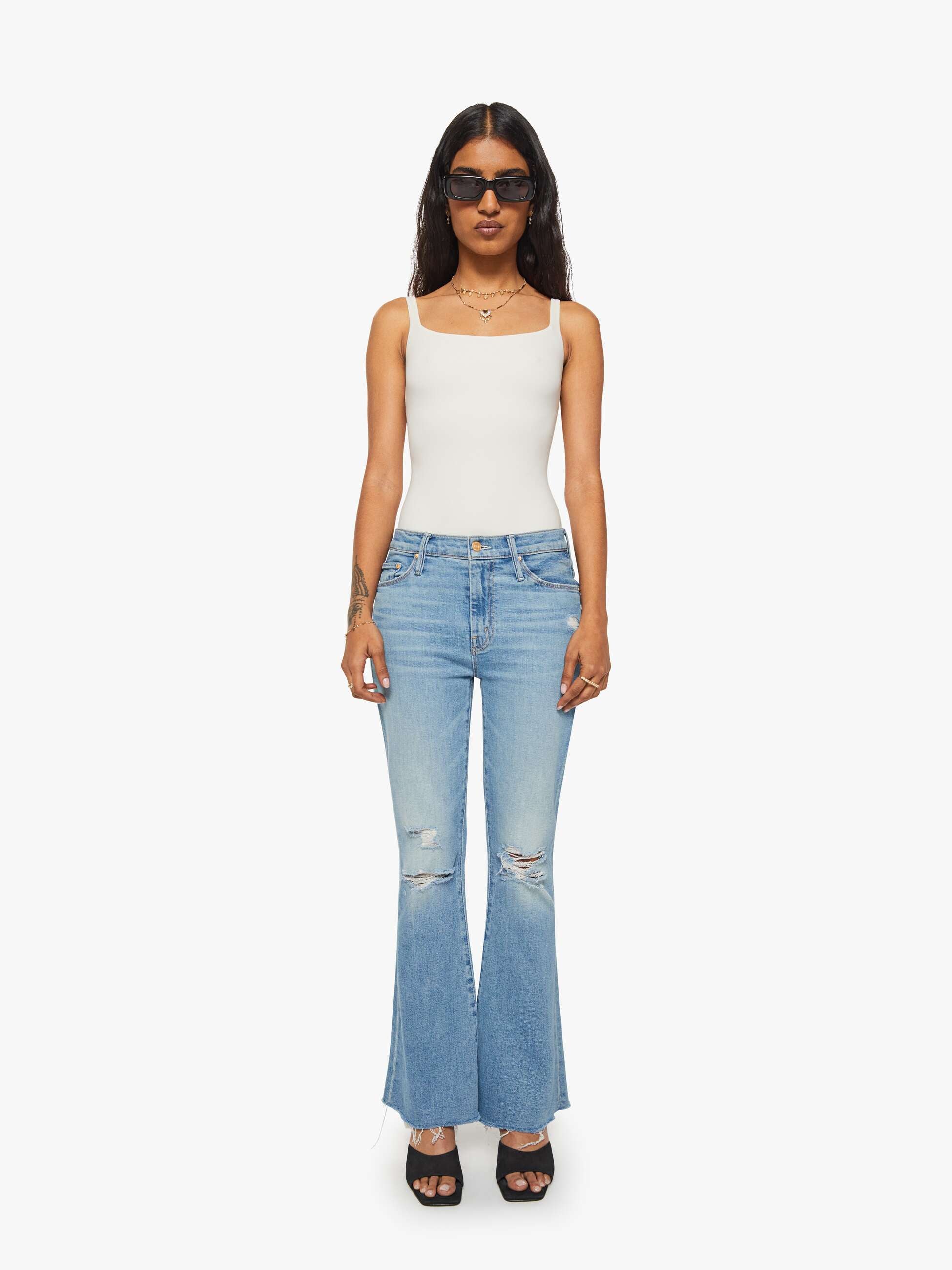 Mother Lil Weekender Fray Petite Jeans Chaos Is Calling