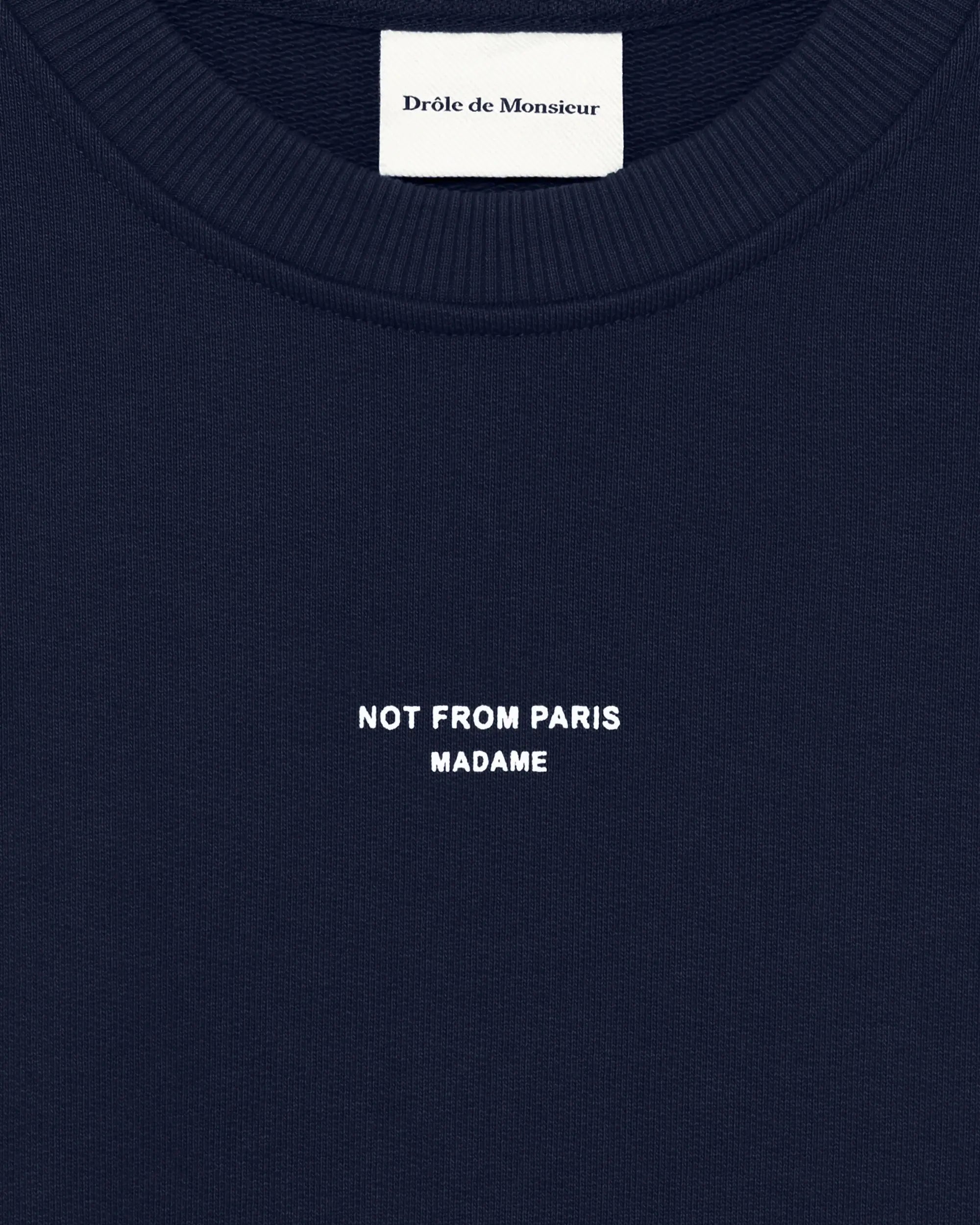 Drôle De Monsieur Sweatshirt Slogan Classique Navy Baumwolle