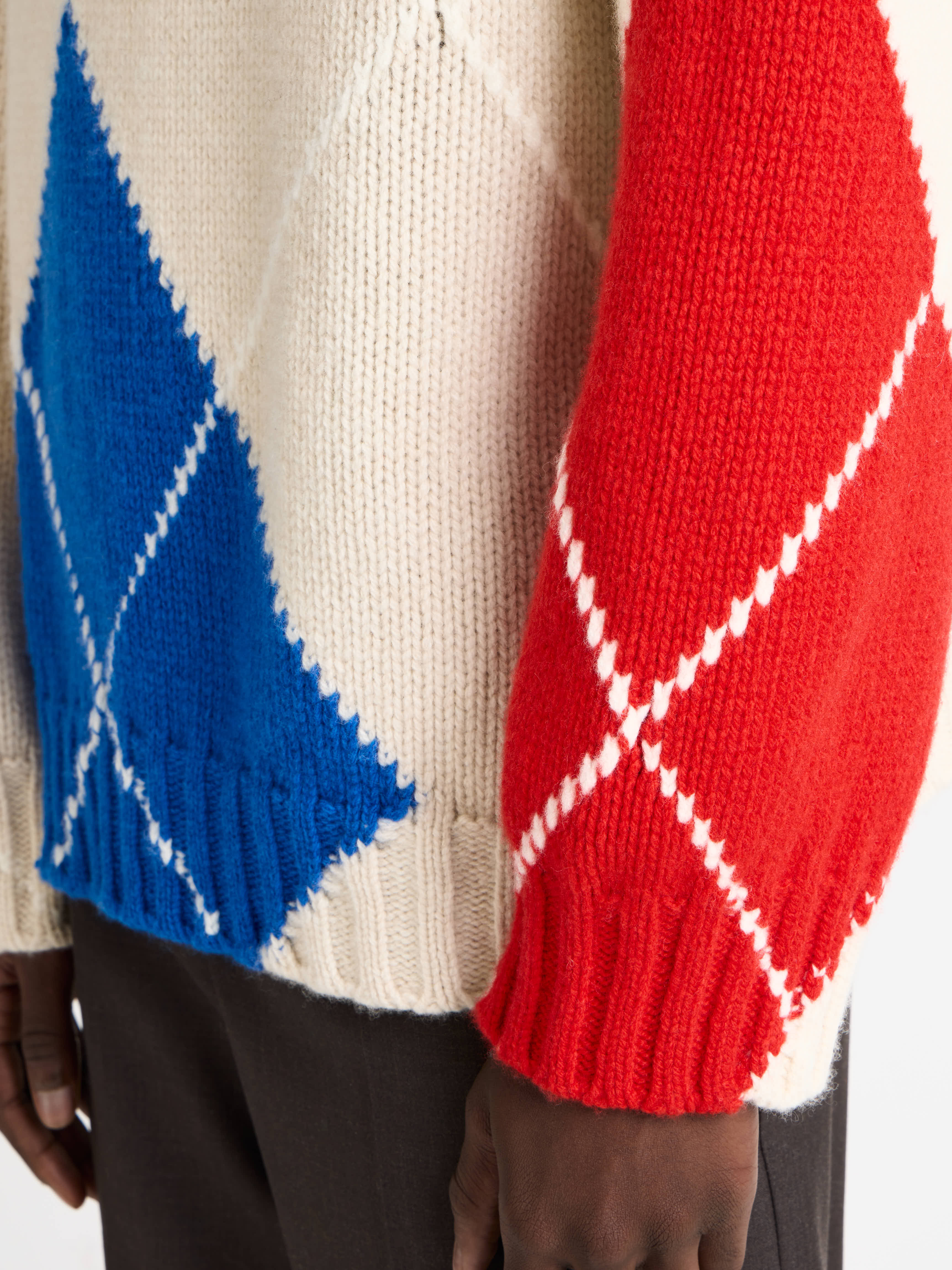 J.W.Anderson x Pringle Argyle Pullover Herren Natural