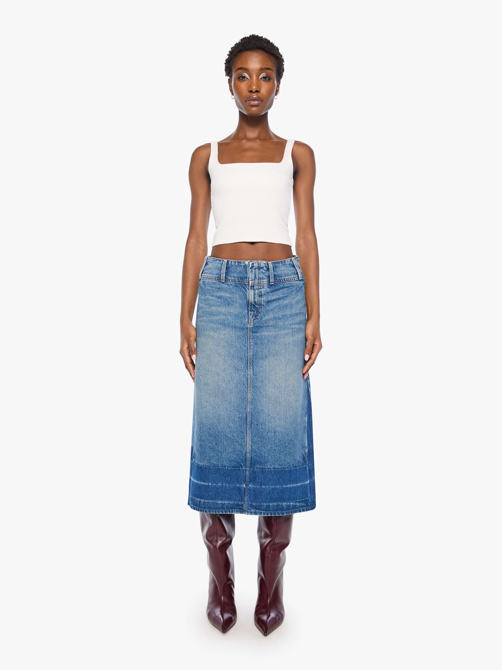 Mother Fortune Cookie Midi Jeansrock Tootsie A-Linie
