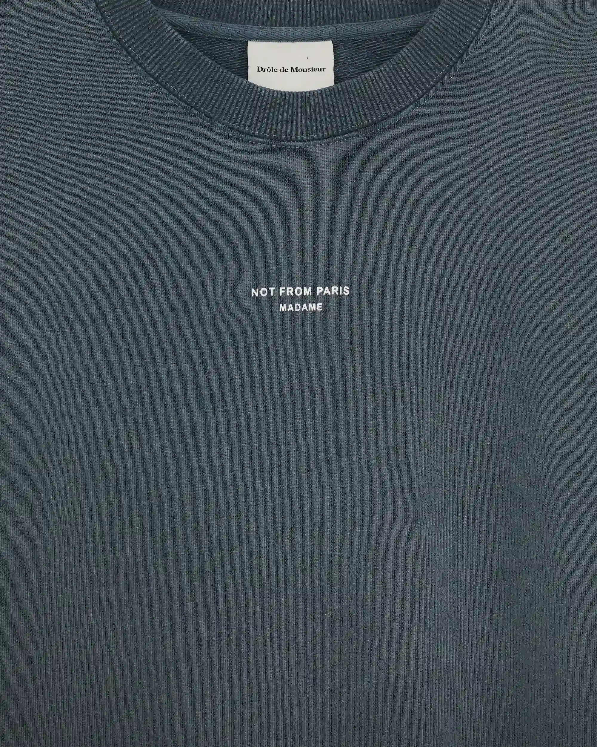 Drôle De Monsieur Washed Classic Slogan Sweatshirt dunkelgrau