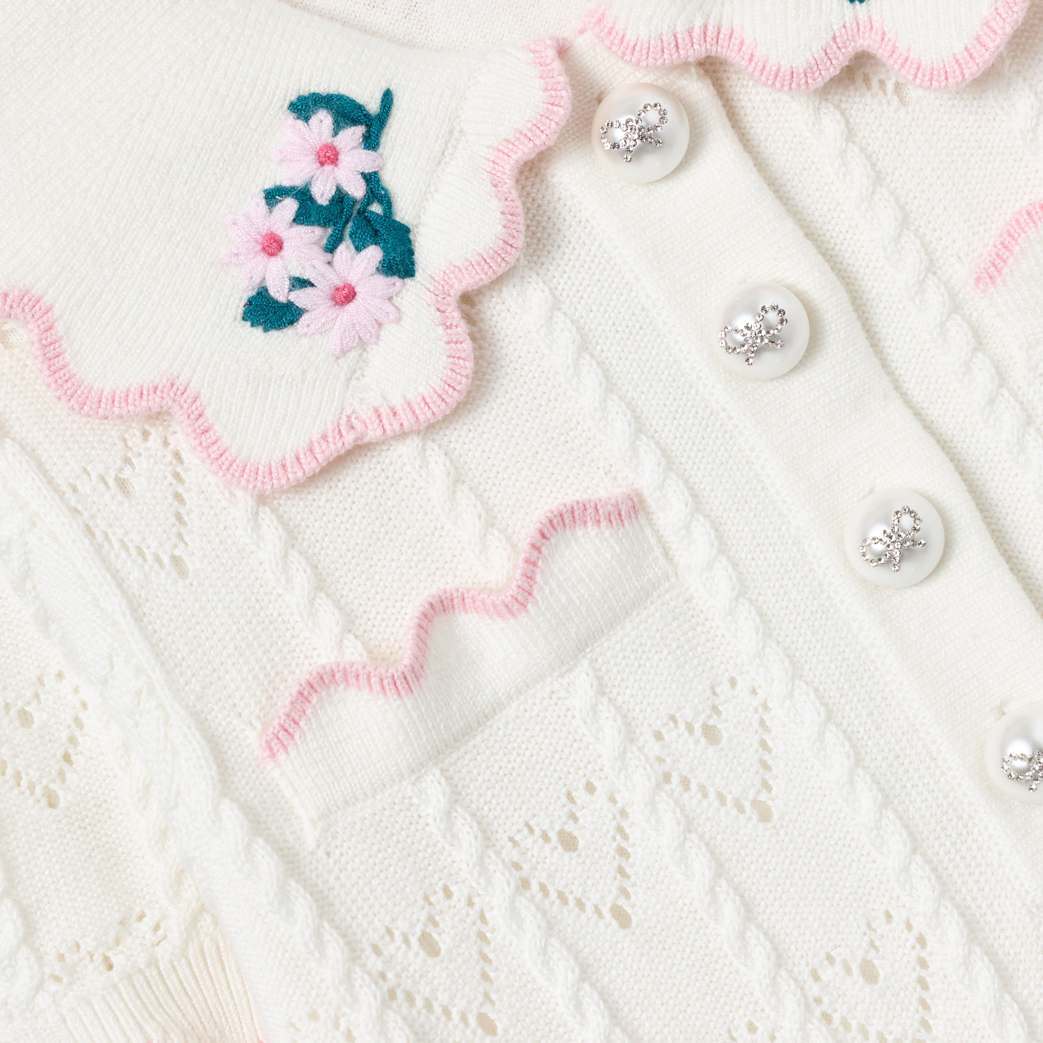 Self-Portrait Dresses Cream Heart Knit Kleid Creme Strick