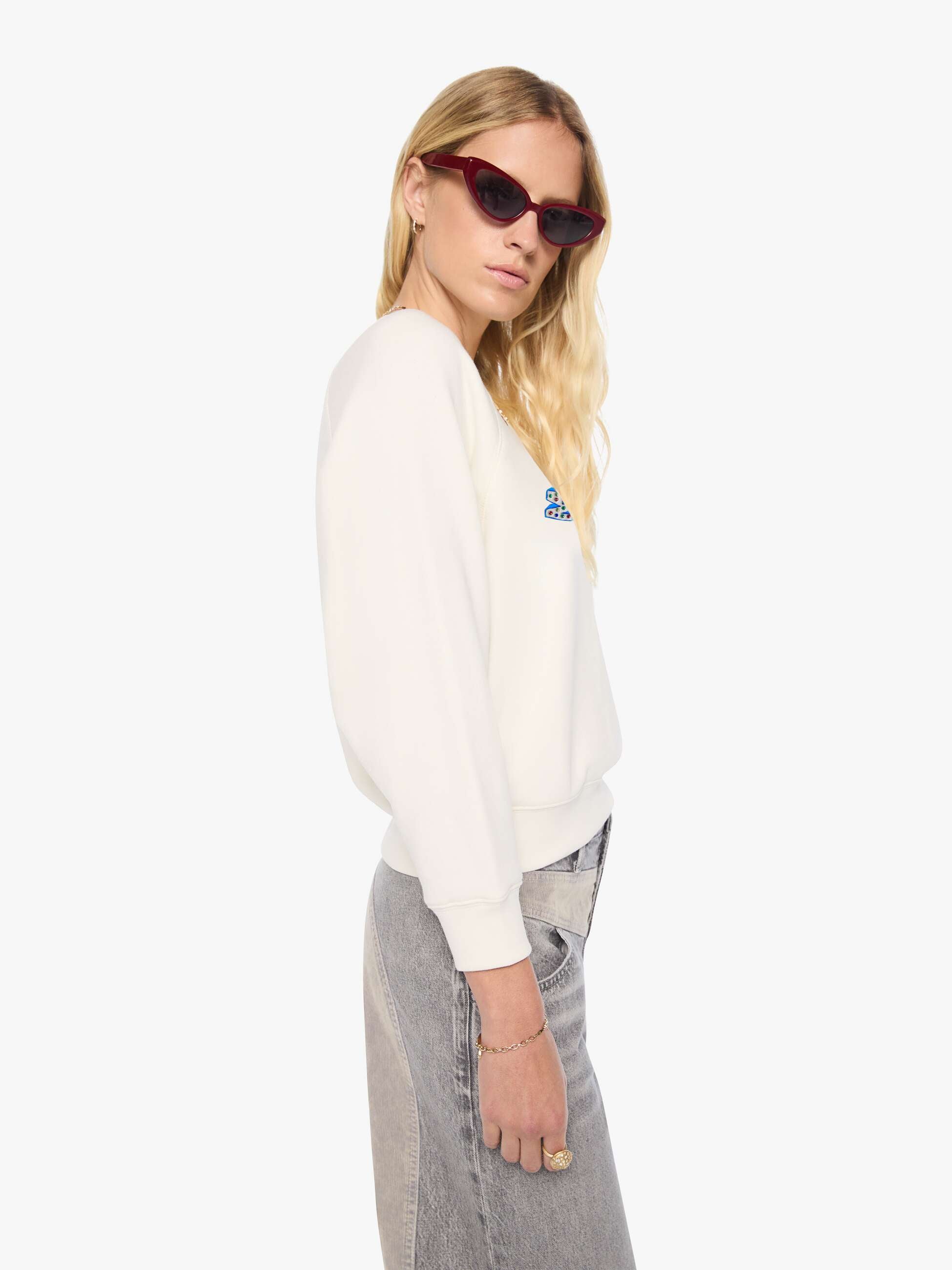 Mother The Concert Starry Eyed Sweatshirt Damen Elfenbein