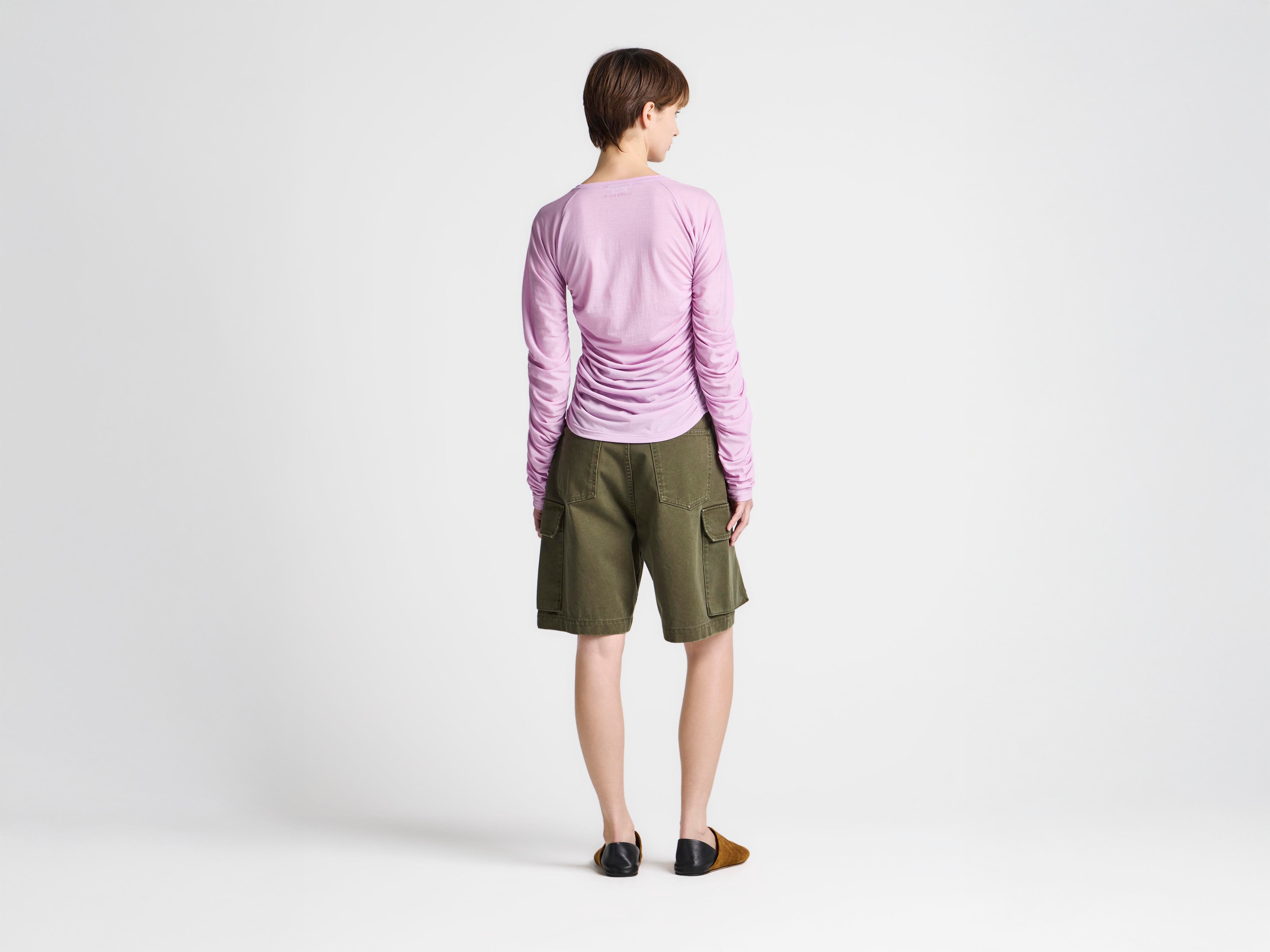 J.W.Anderson Ruched Jersey Top T-Shirt Orchid Rüschen