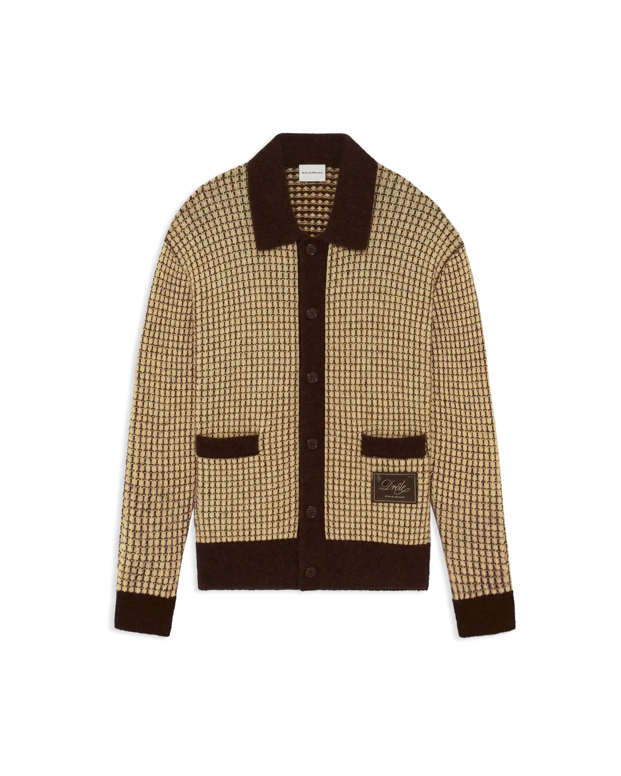 Drôle De Monsieur Cardigans M-CA191 Strickjacke Gelb Wolle