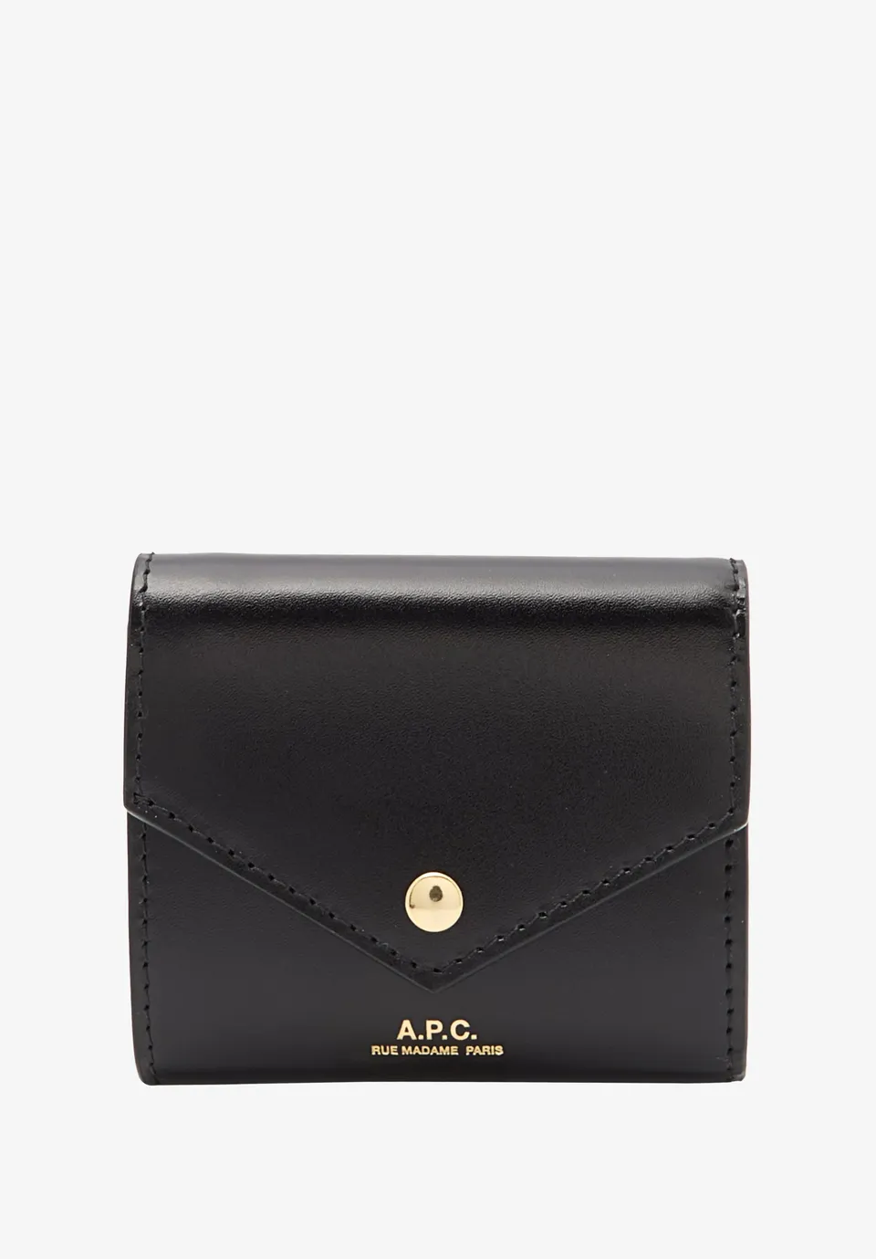 A.P.C. Enveloppe Portemonnaie Leder TU Druckknopf