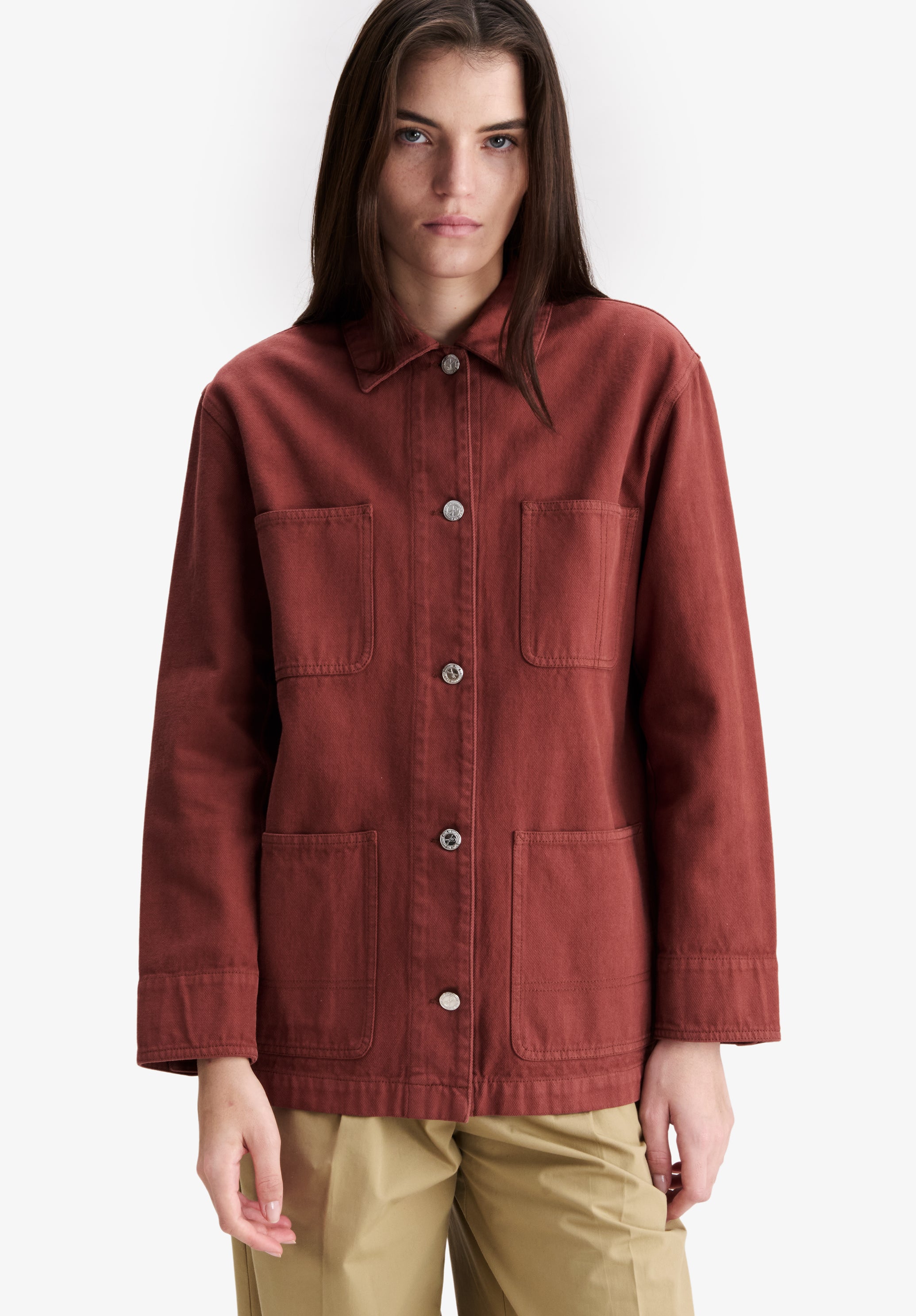 A.P.C. Workwear-Jacke recycelte Baumwolle bordeaux