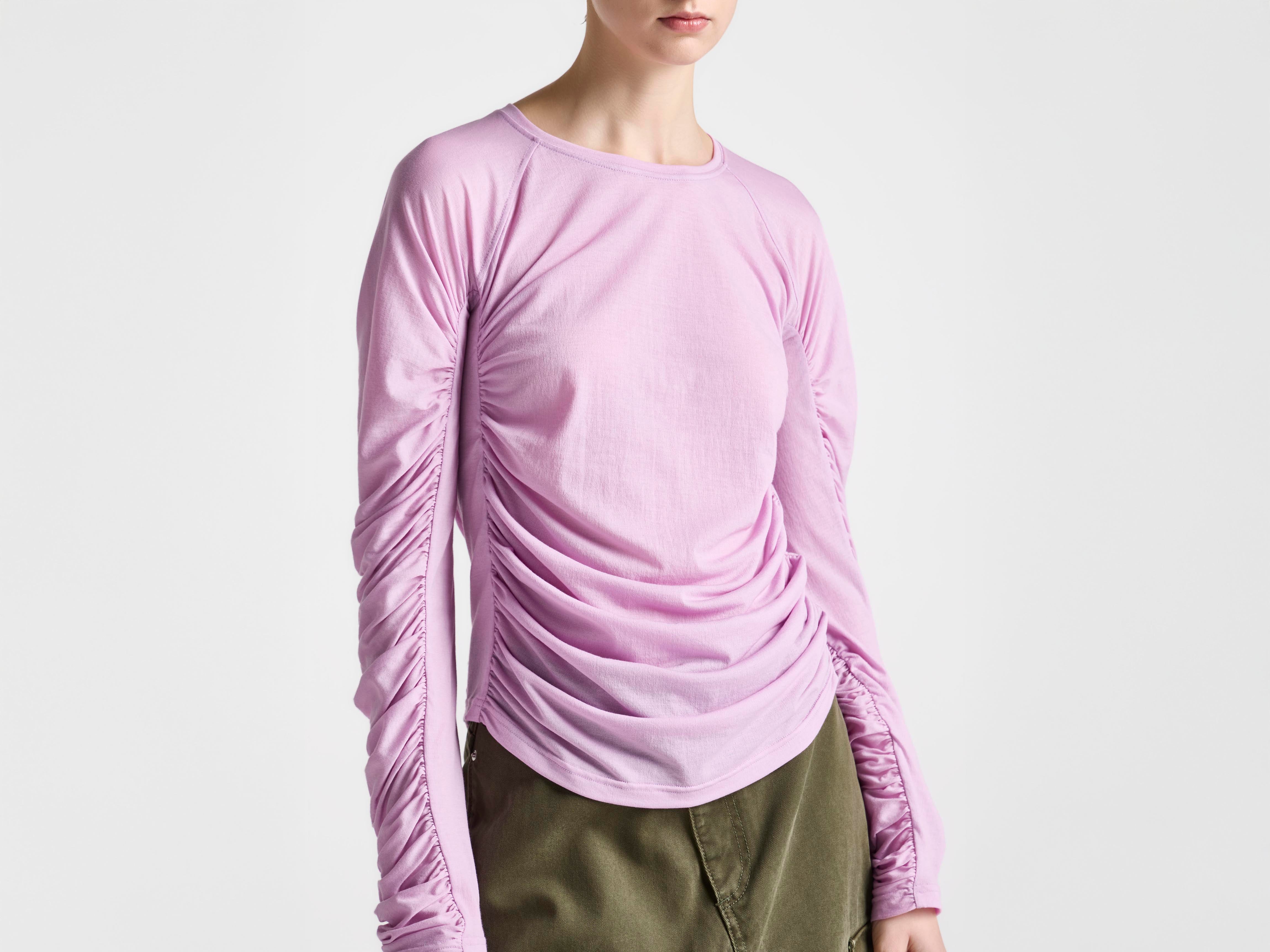J.W.Anderson Ruched Jersey Top T-Shirt Orchid Rüschen