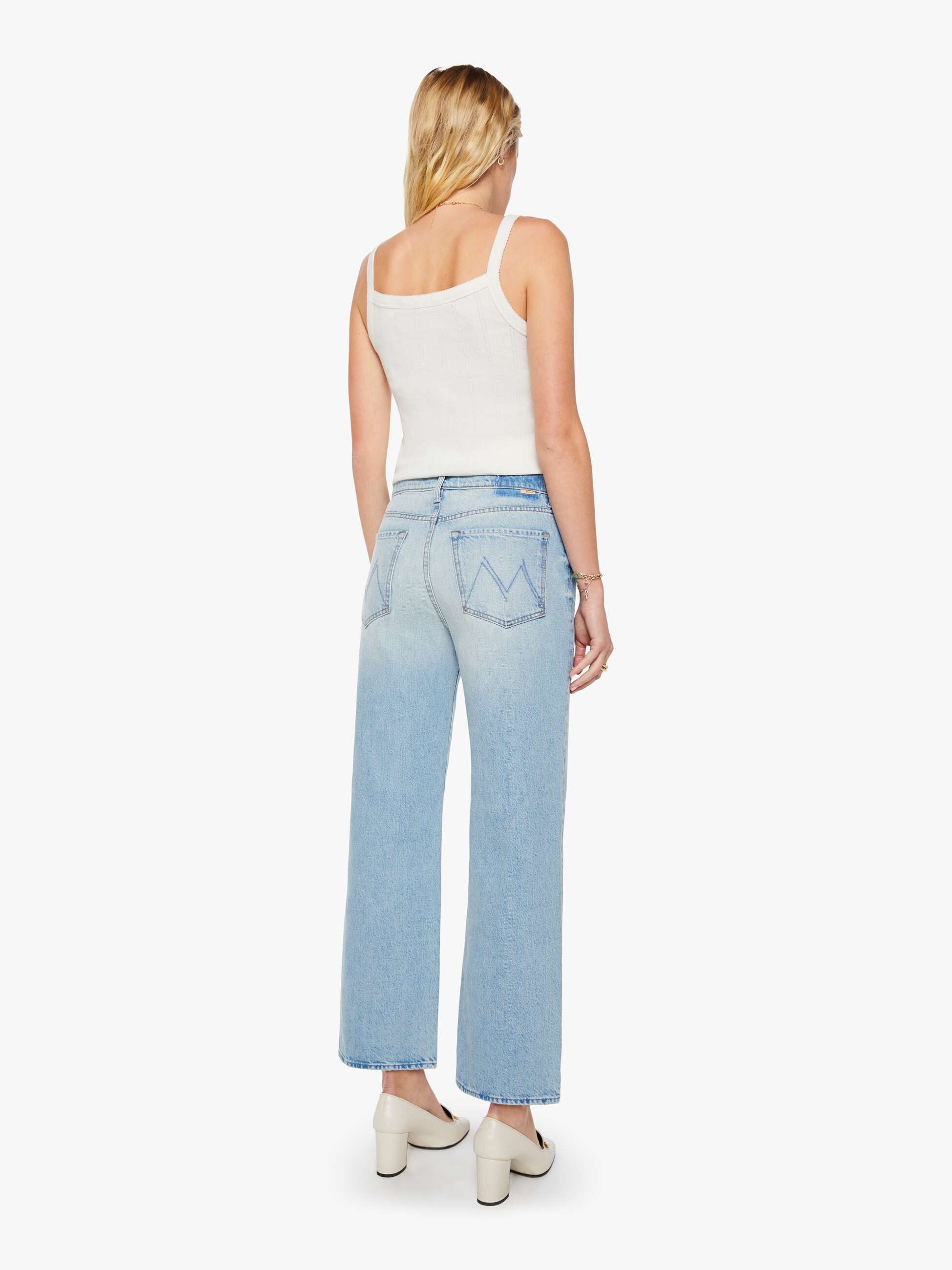 Mother Dodger Flood Jeans This Is How I Roll Hellblau