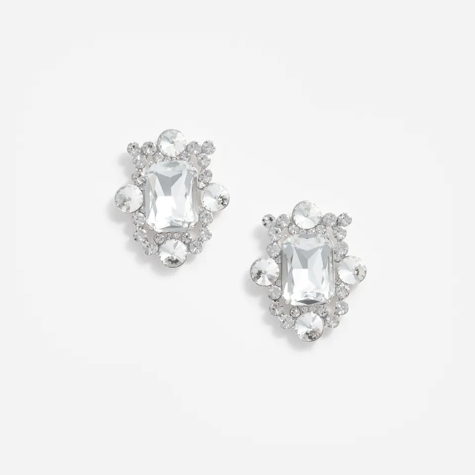 Self Portrait Silver Crystal Cluster Ohrringe Silber