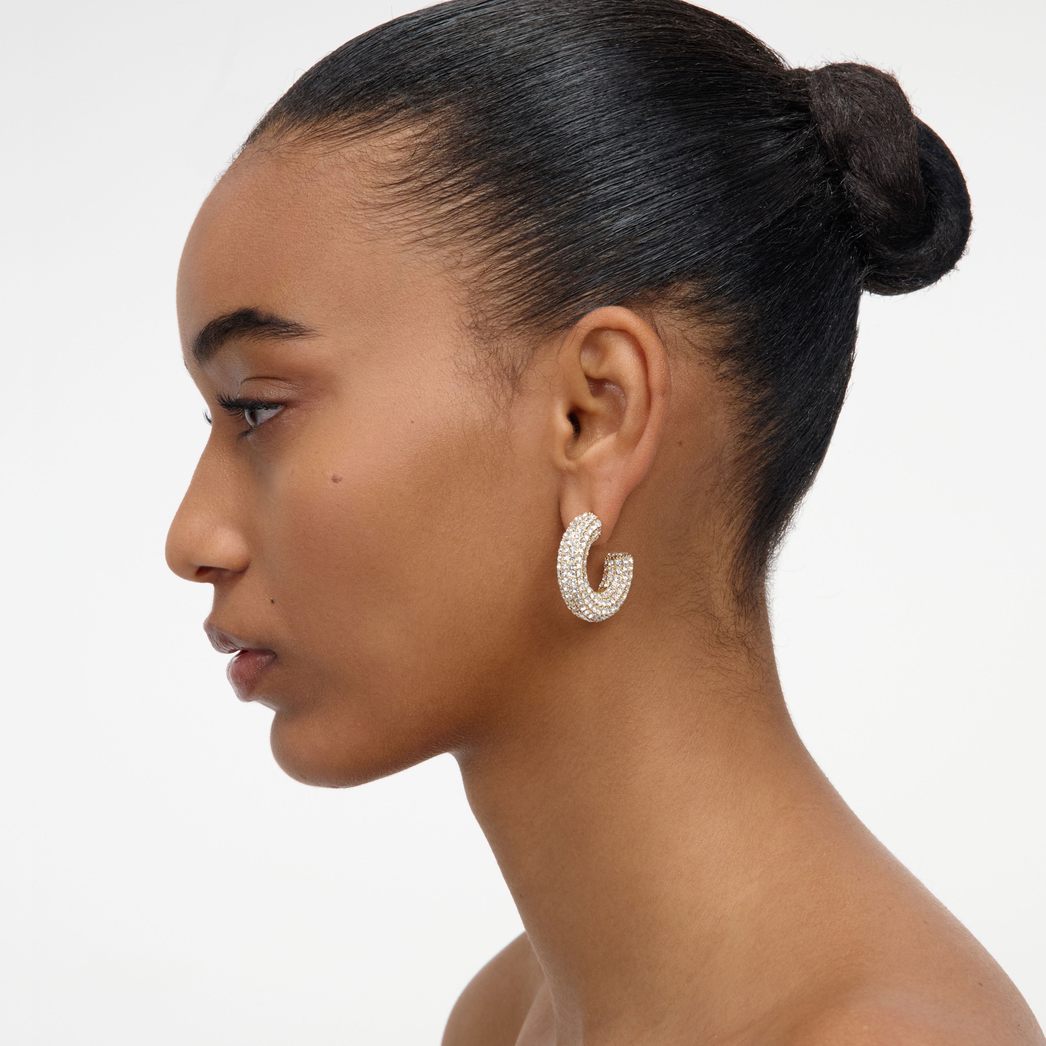 Self Portrait Gold Crystal Hoop Ohrringe Gold Kristall