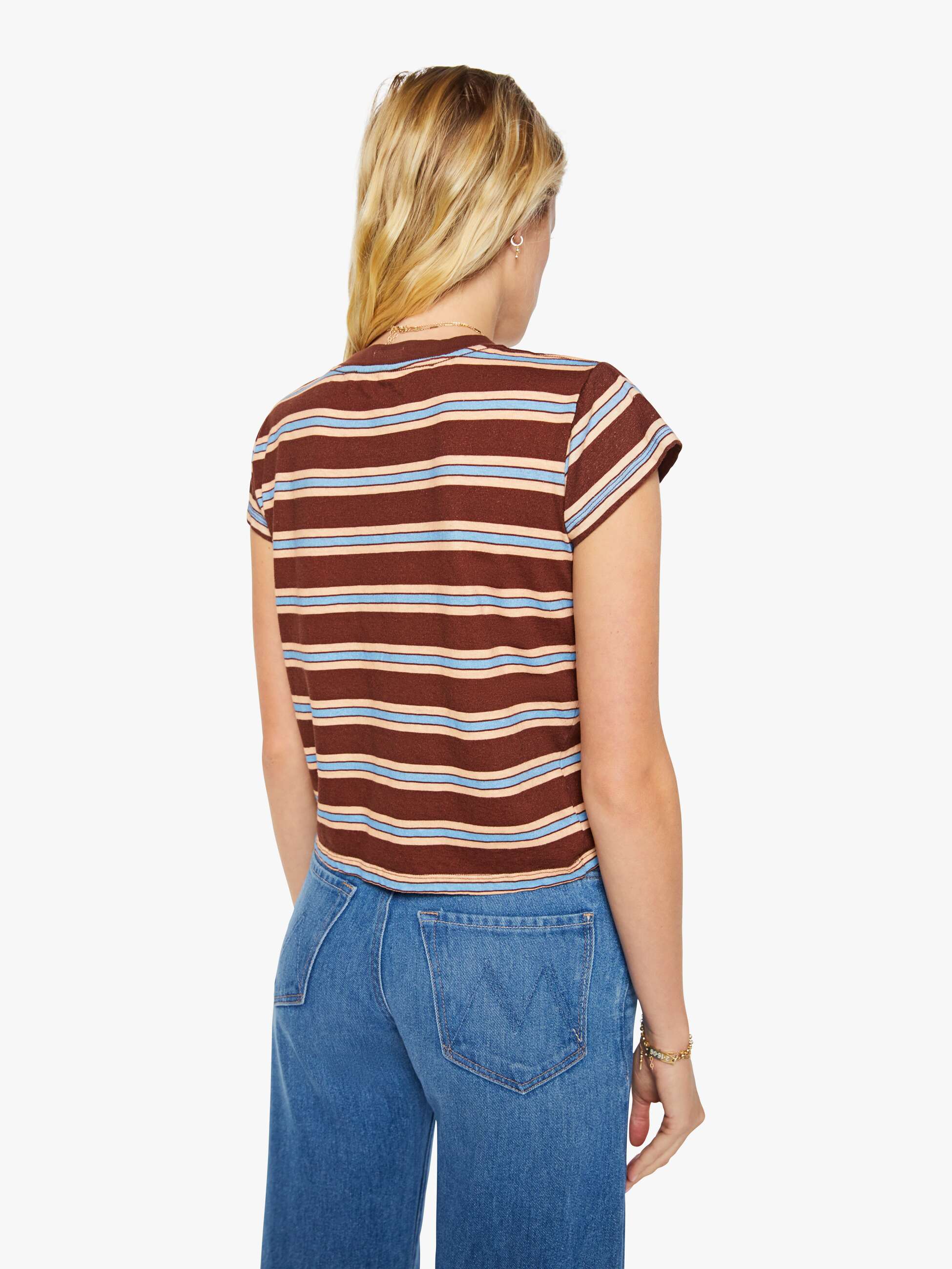 Mother Boxy Goodie Goodie T-Shirt Rum Rasin Stripe
