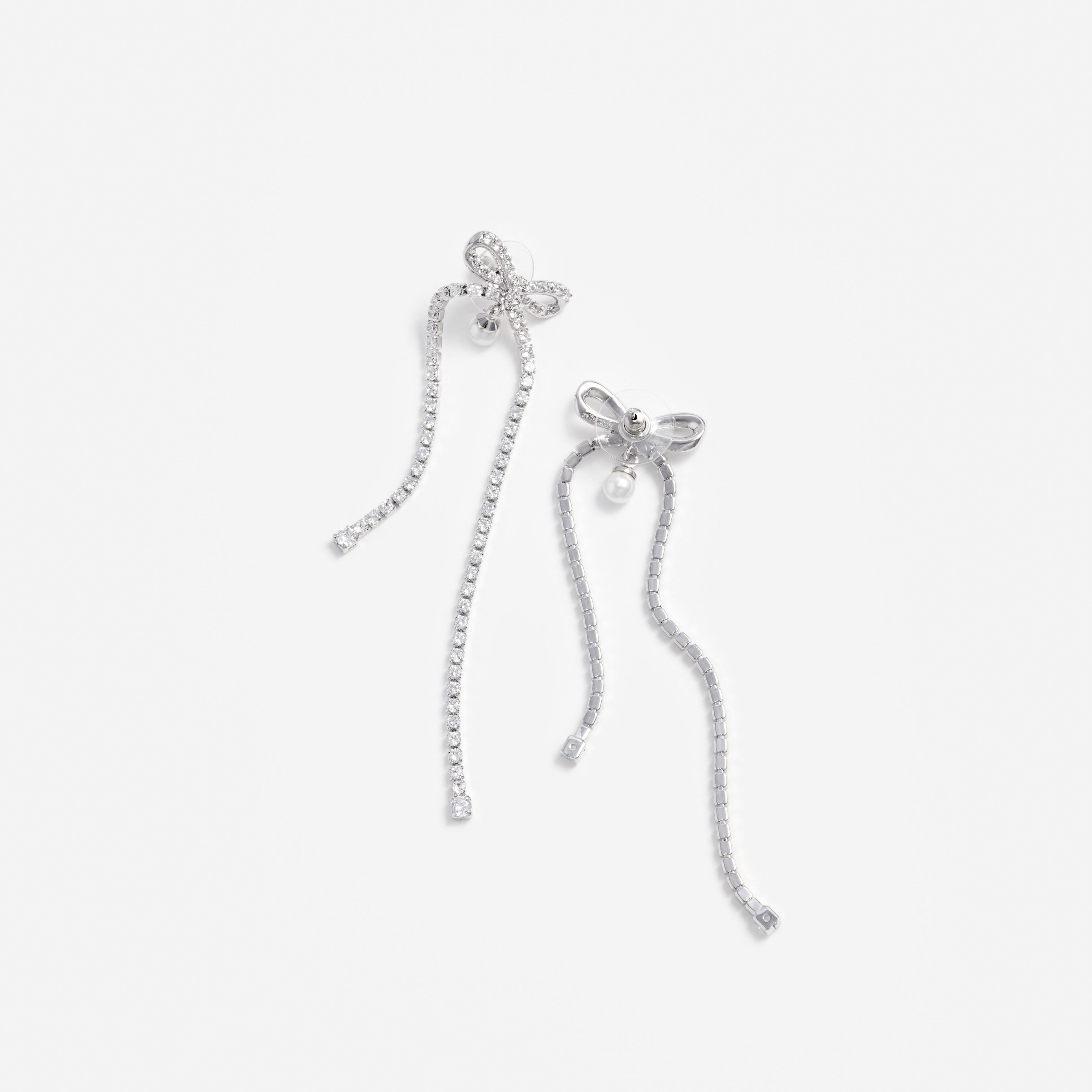 Self Portrait Crystal Bow Pearl Ohrringe Silber Schleife