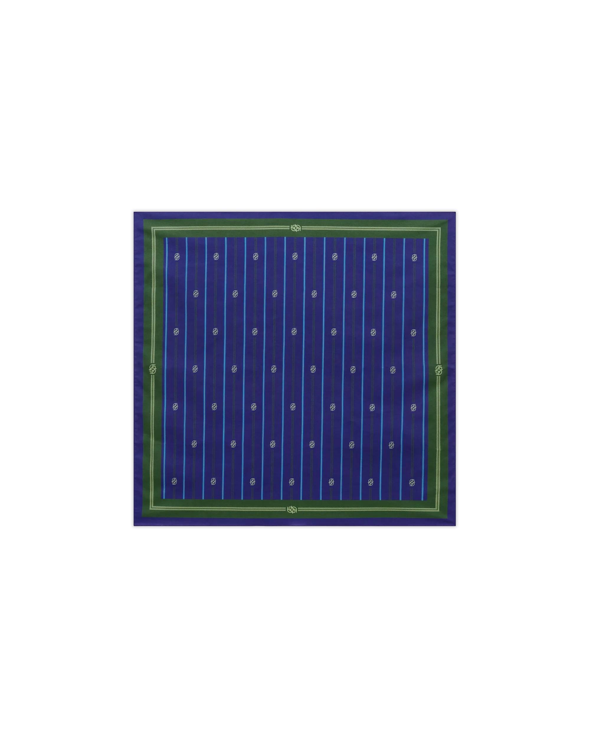 Drôle De Monsieur Bandana Monogramm Seide Blau