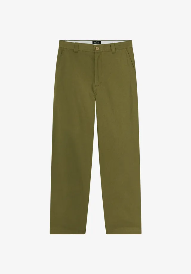 A.P.C. Chinohose Herren Weit Khaki Moleskin Baumwolle