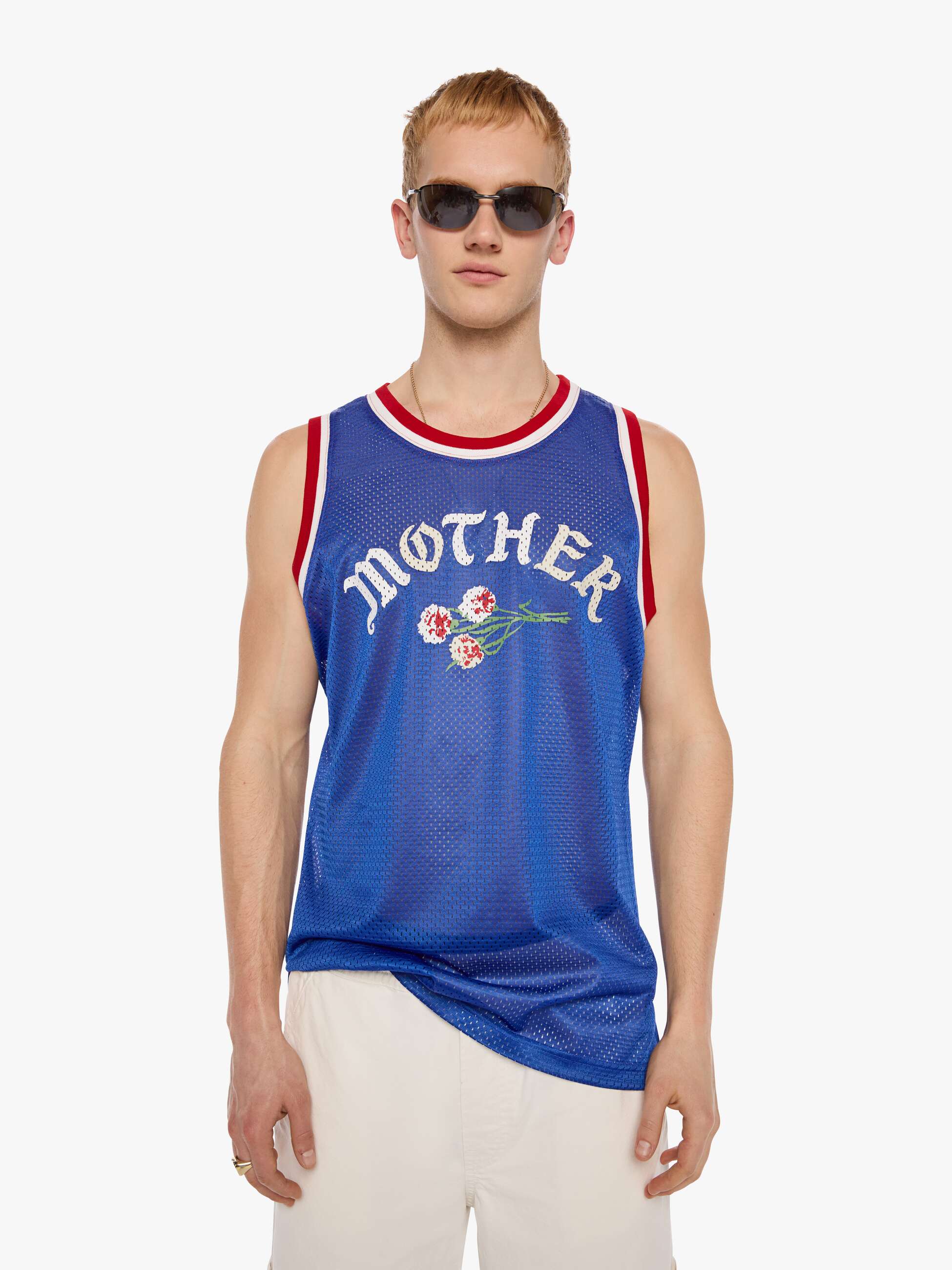 Mother Tees The Court Crusher Tank Top Blau Jersey