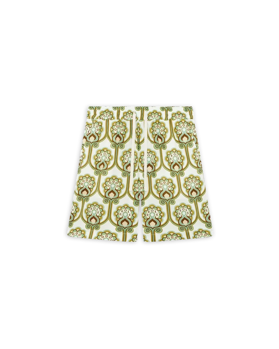 Drôle De Monsieur Short Tapisserie Florale Shorts Grün Leinen