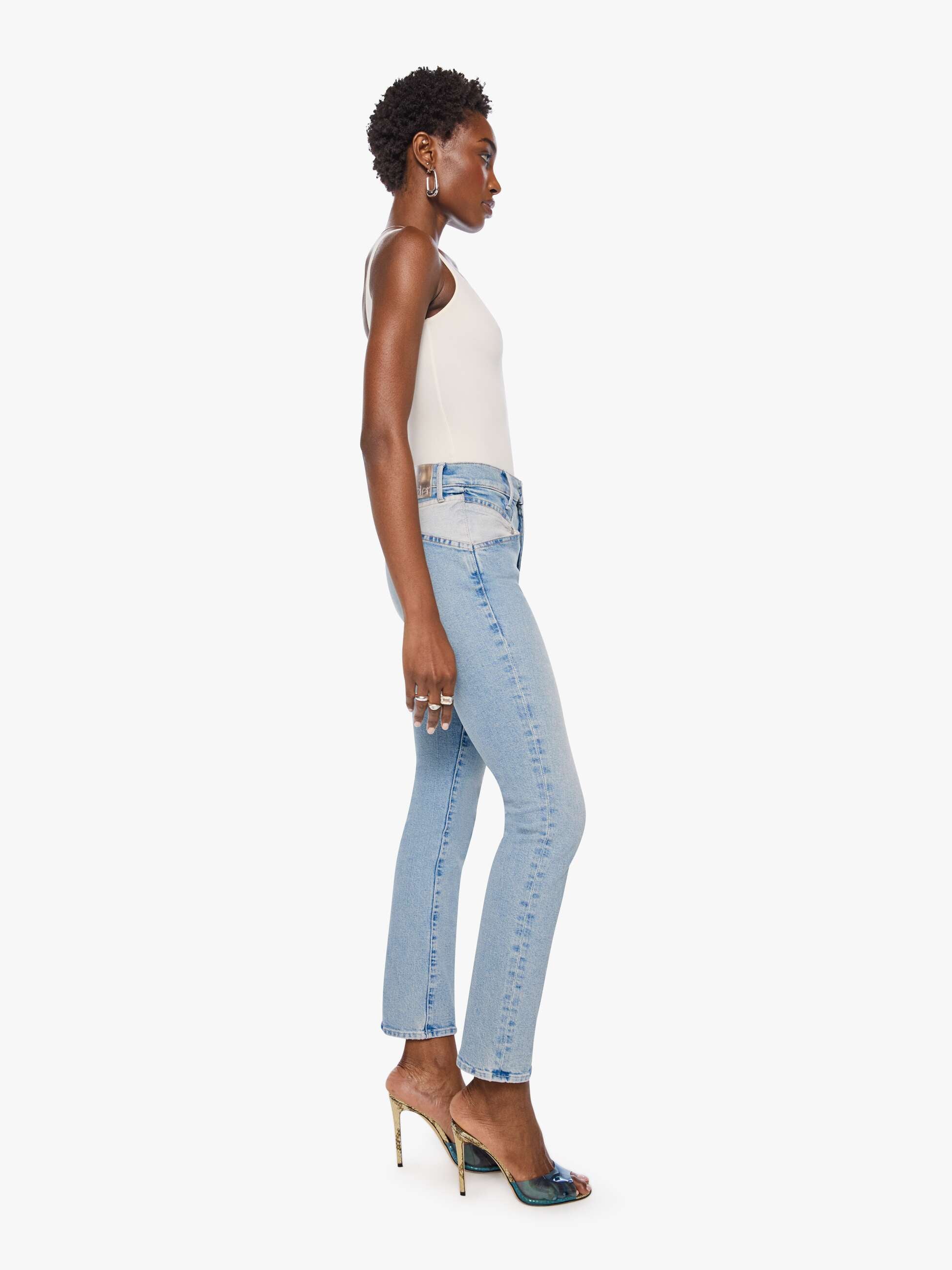 Mother Dazzler Hover Straight Jeans Dancercise Blau