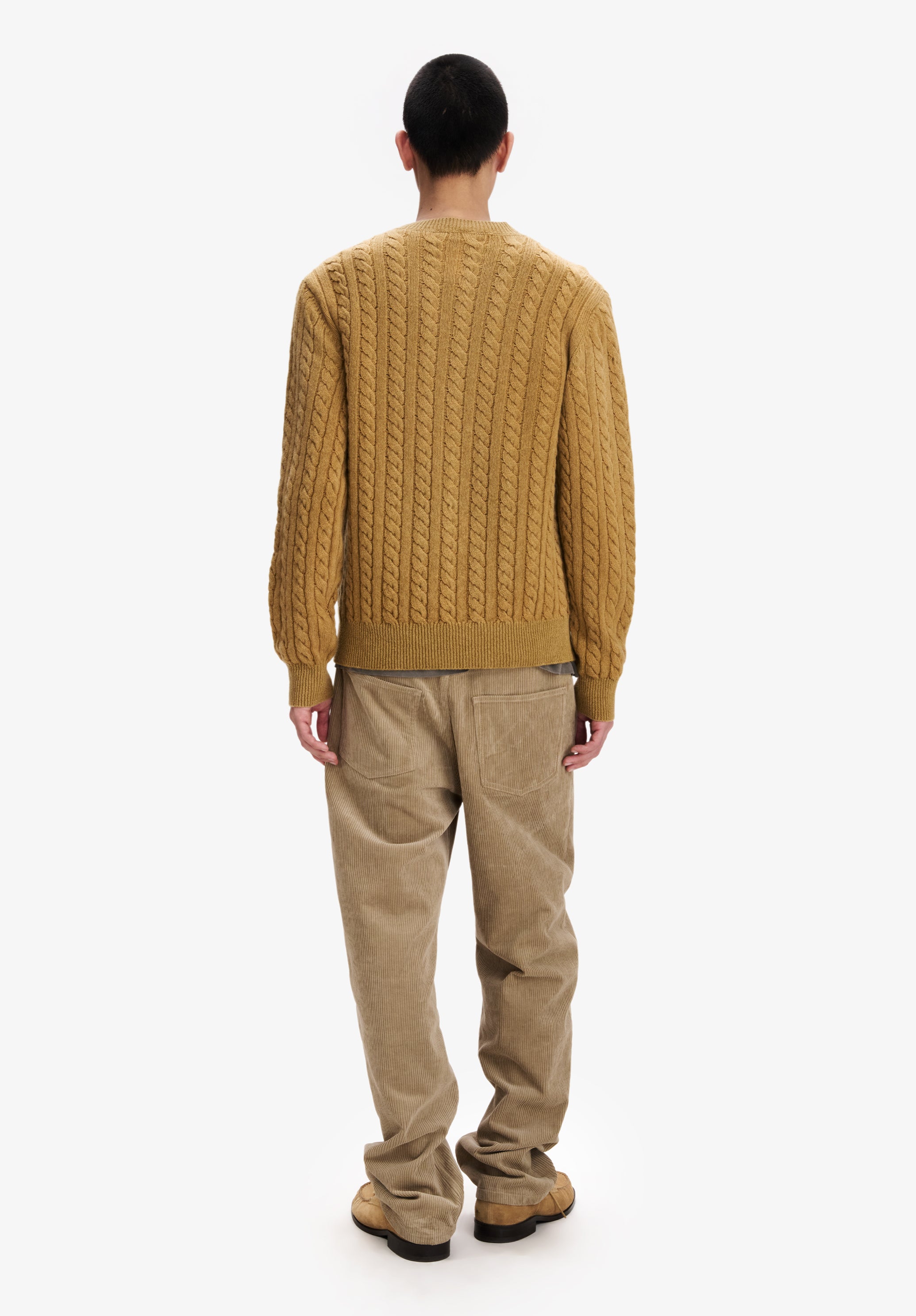 A.P.C. Zopfstrickpullover Wolle tabakbraun