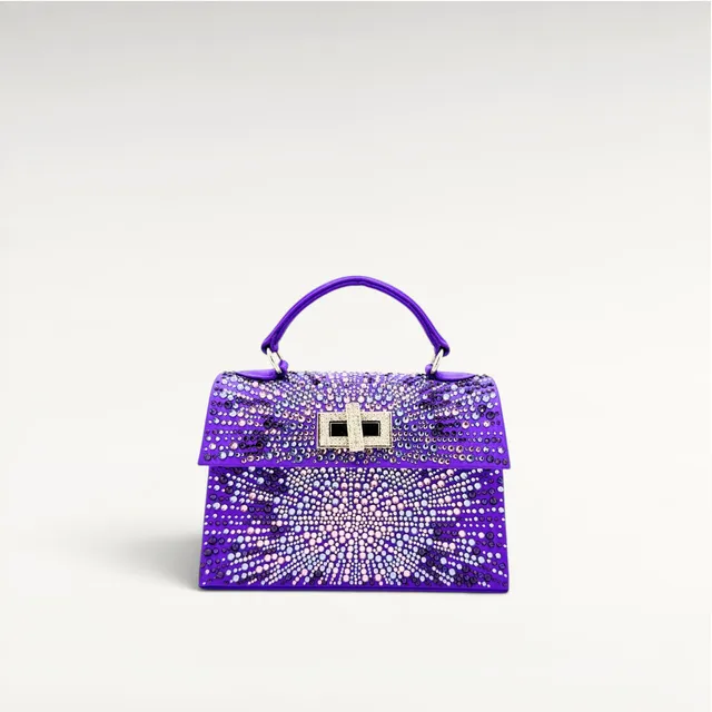Gedebe Sophie Mini Satin-Clutch Kristall Mirage 19x14cm