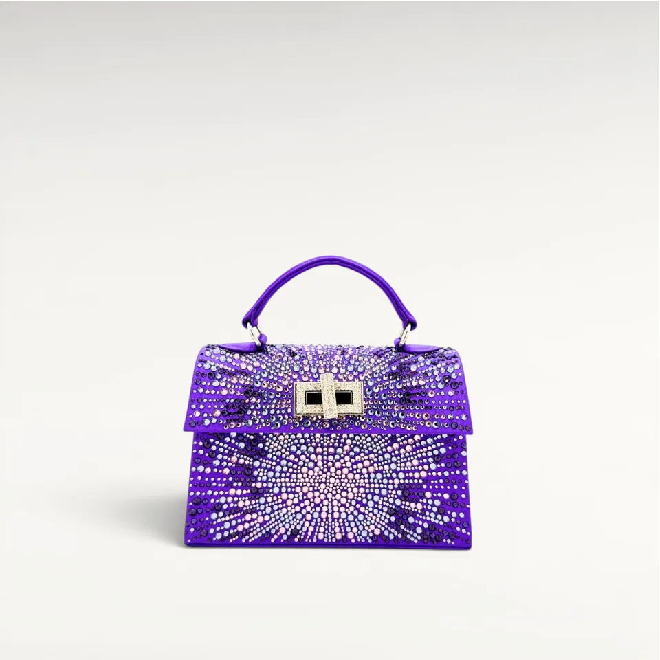 Gedebe Sophie Mini Satin-Clutch Kristall Mirage 19x14cm
