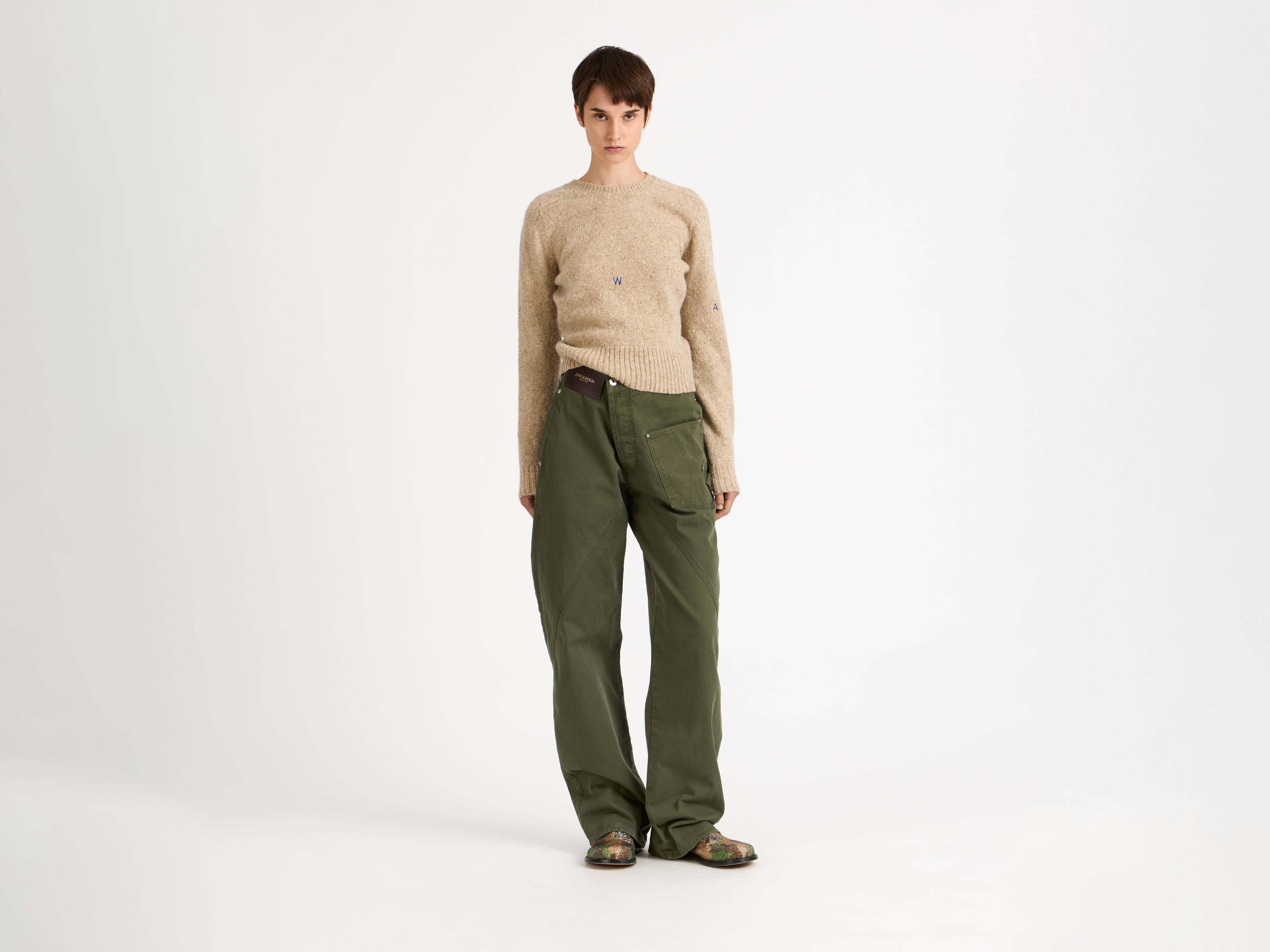 J.W.Anderson Twisted Workwear Denim Jeans Damen Washed Green