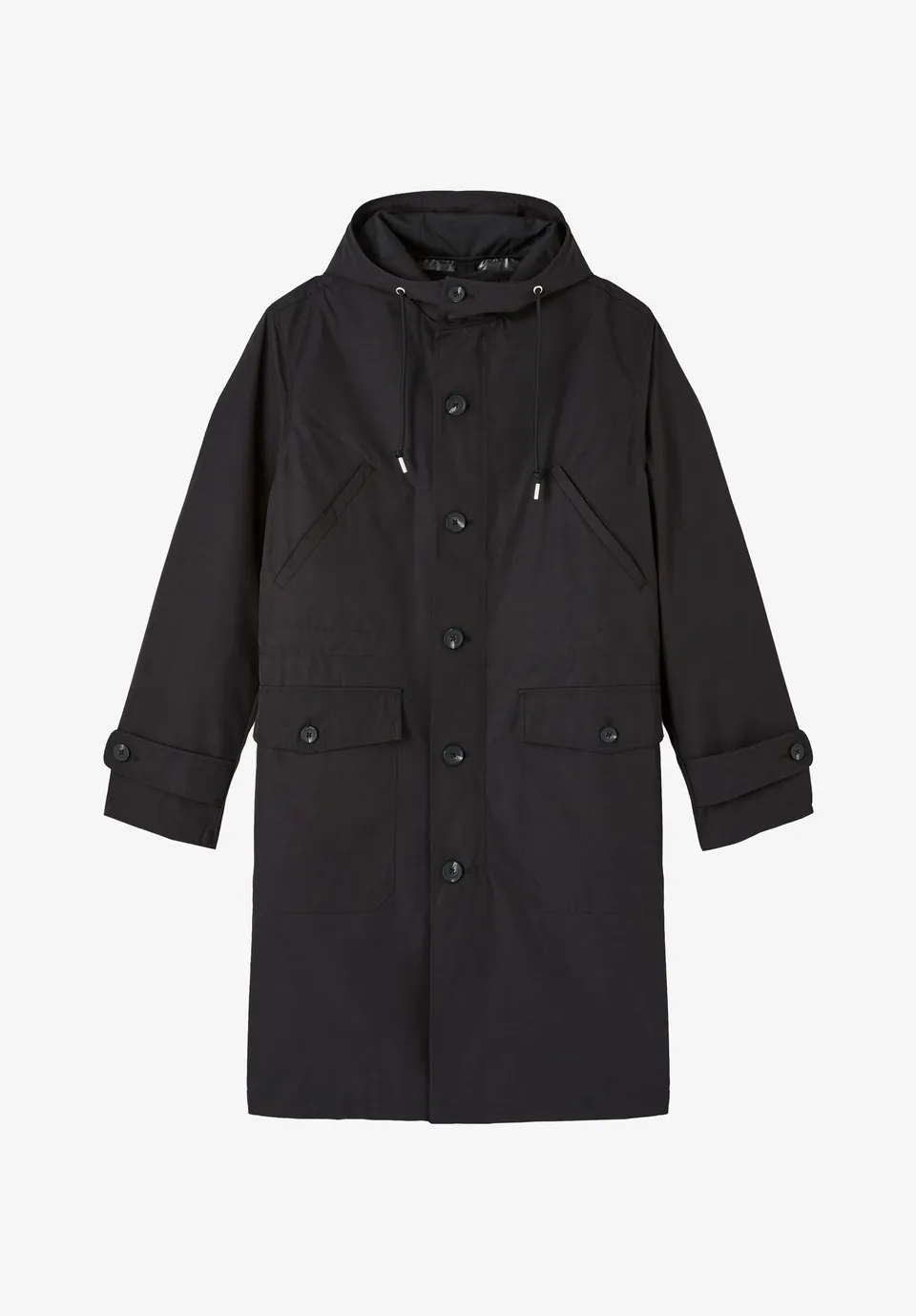 A.P.C. schwarzer Parka Größe M Wolle wasserabweisend