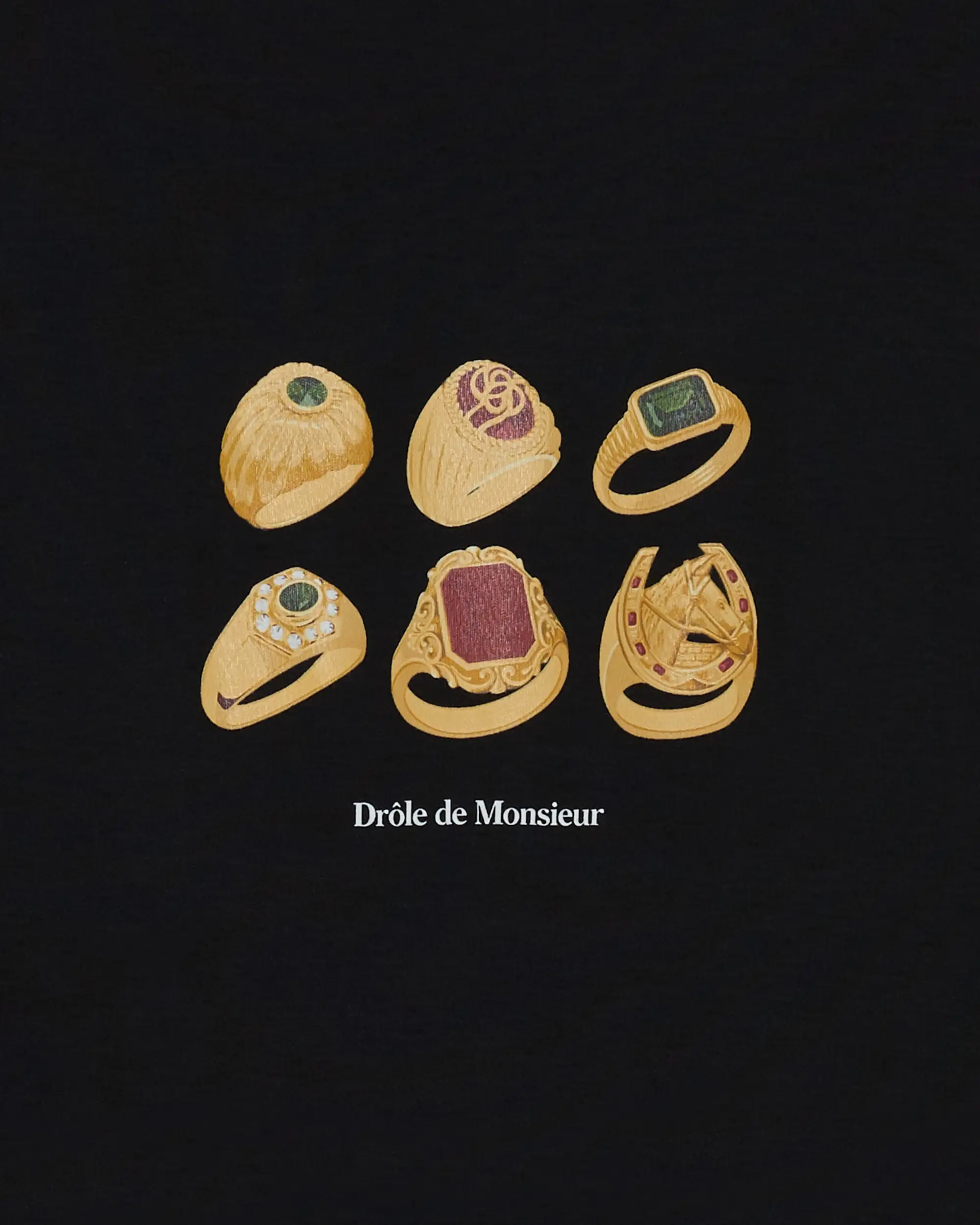 Drôle De Monsieur Rings T-Shirt schwarz Baumwolle