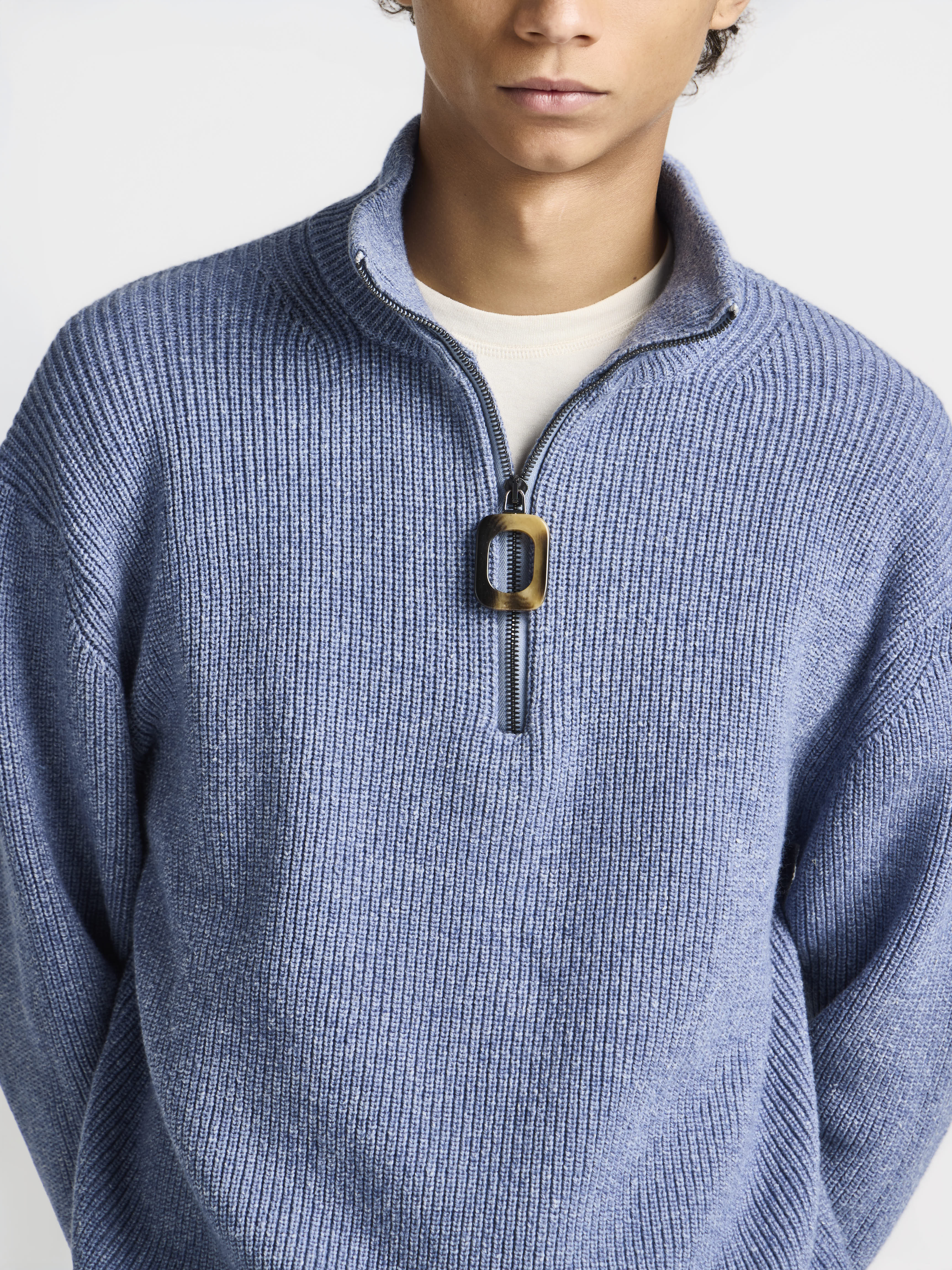J.W.Anderson Knitwear Half Zip Jumper Pullover Rauchblau