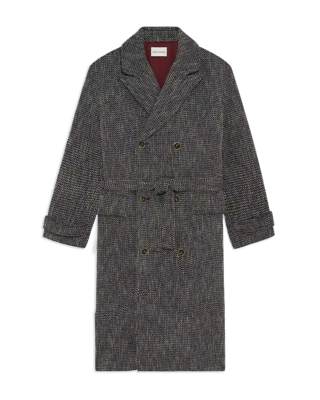 Drôle De Monsieur Double Breasted Twill Mantel Schwarz M