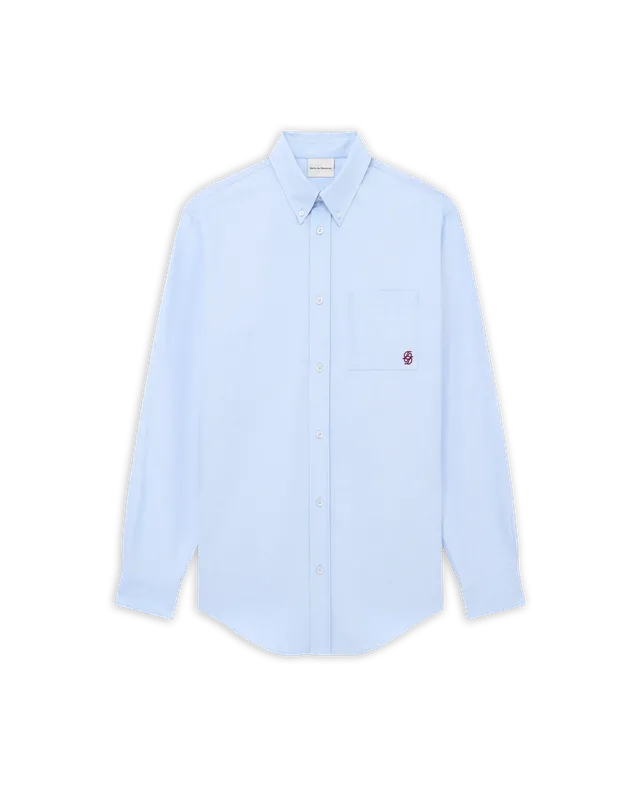 Drôle De Monsieur La Chemise Oxford Hemd Hellblau Baumwolle
