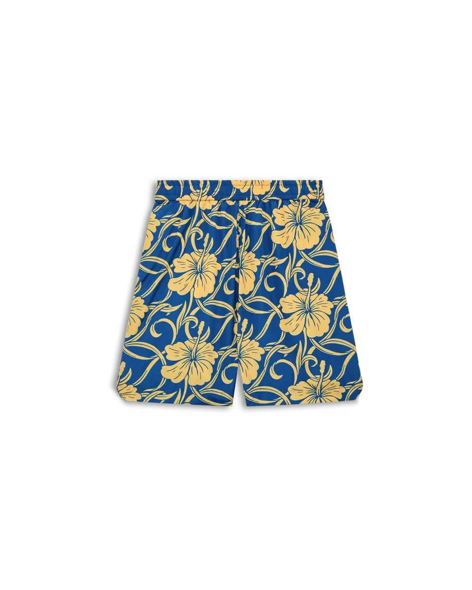 Drôle De Monsieur Short Plage Hibiscus Badeshorts Navy Print