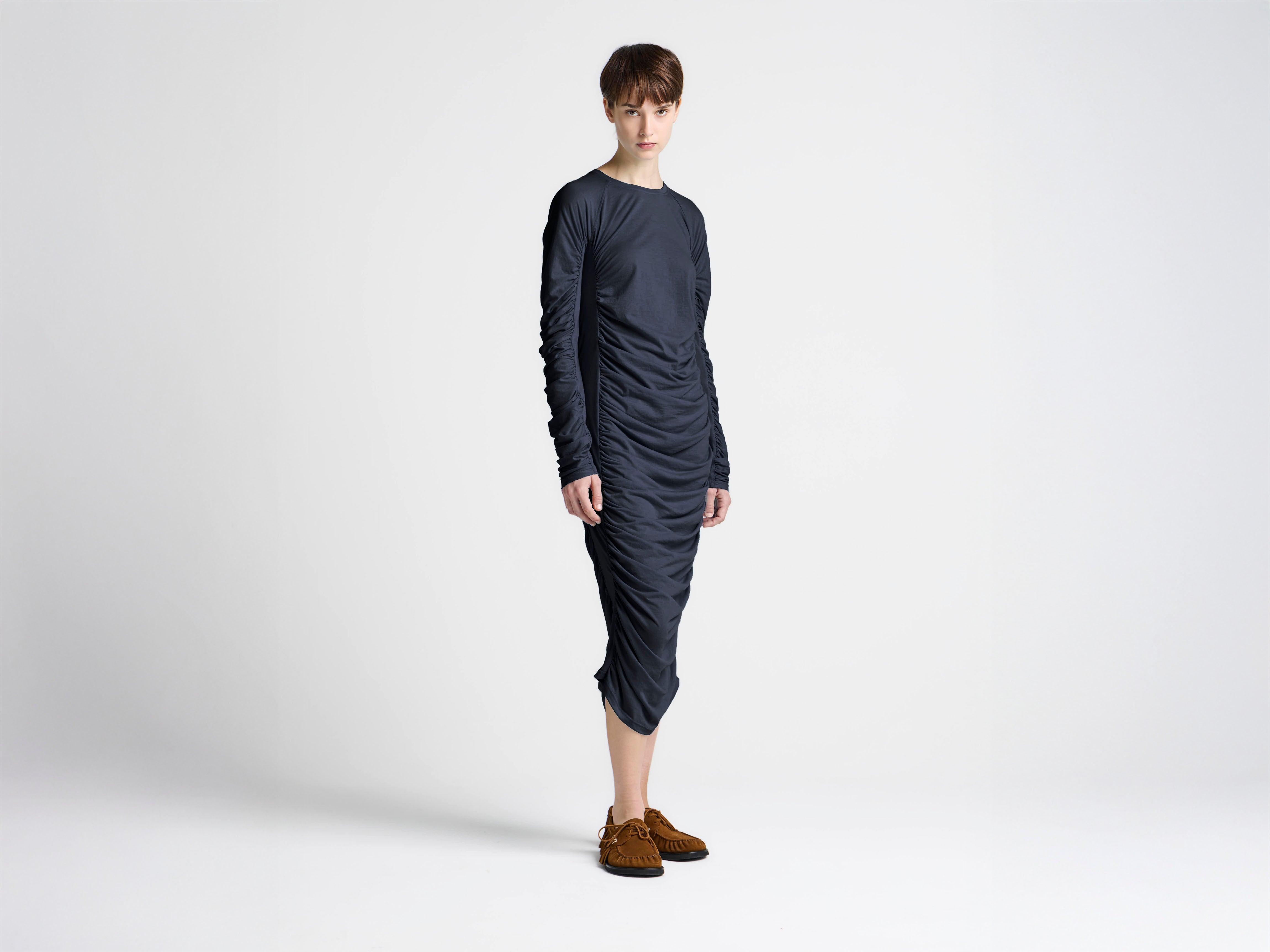 J.W.Anderson Ruched Jersey Kleid Damen Navy Midi