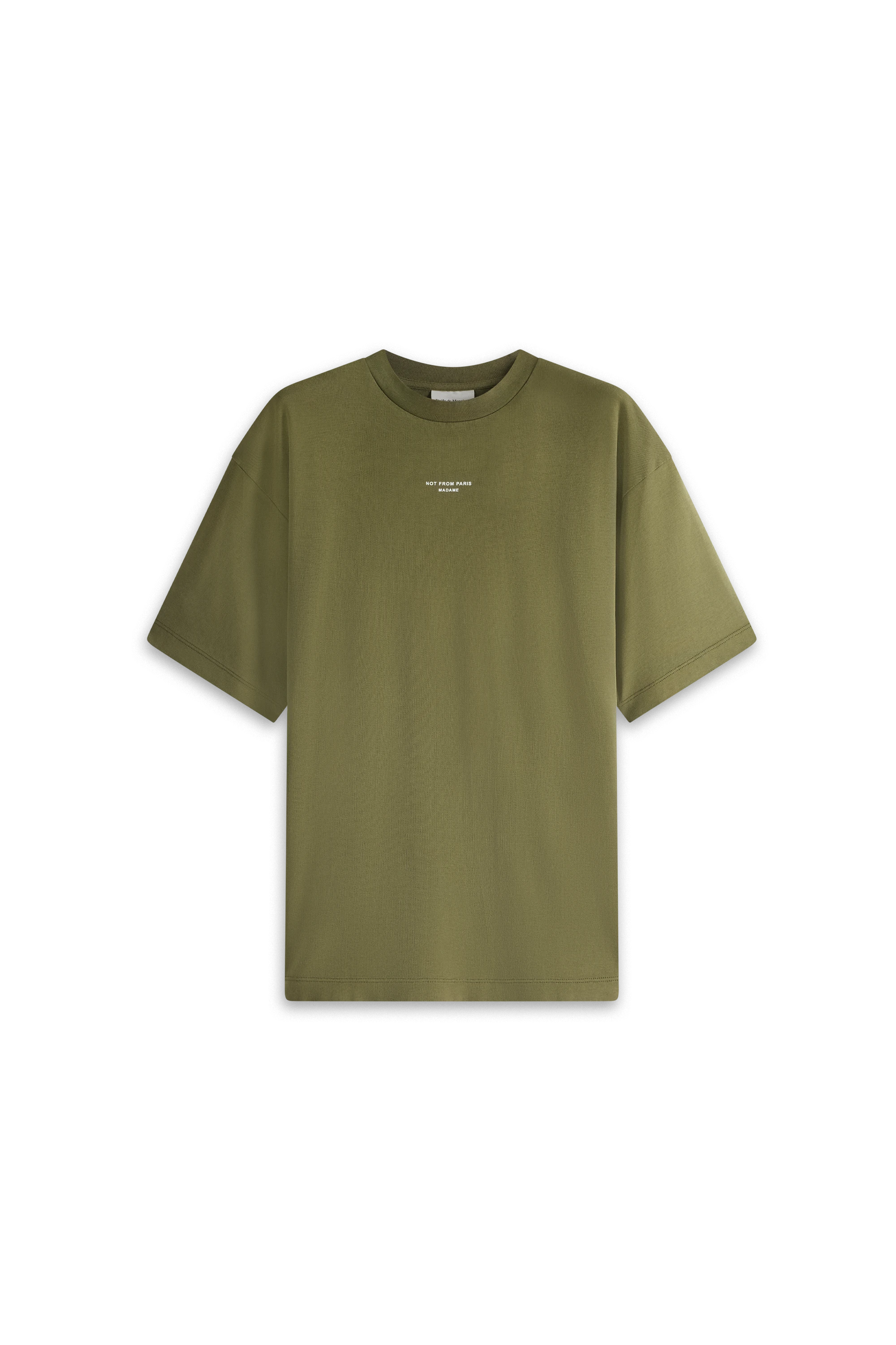 Drôle de Monsieur Le T-Shirt Slogan Classique T-Shirt Khaki Baumwolle