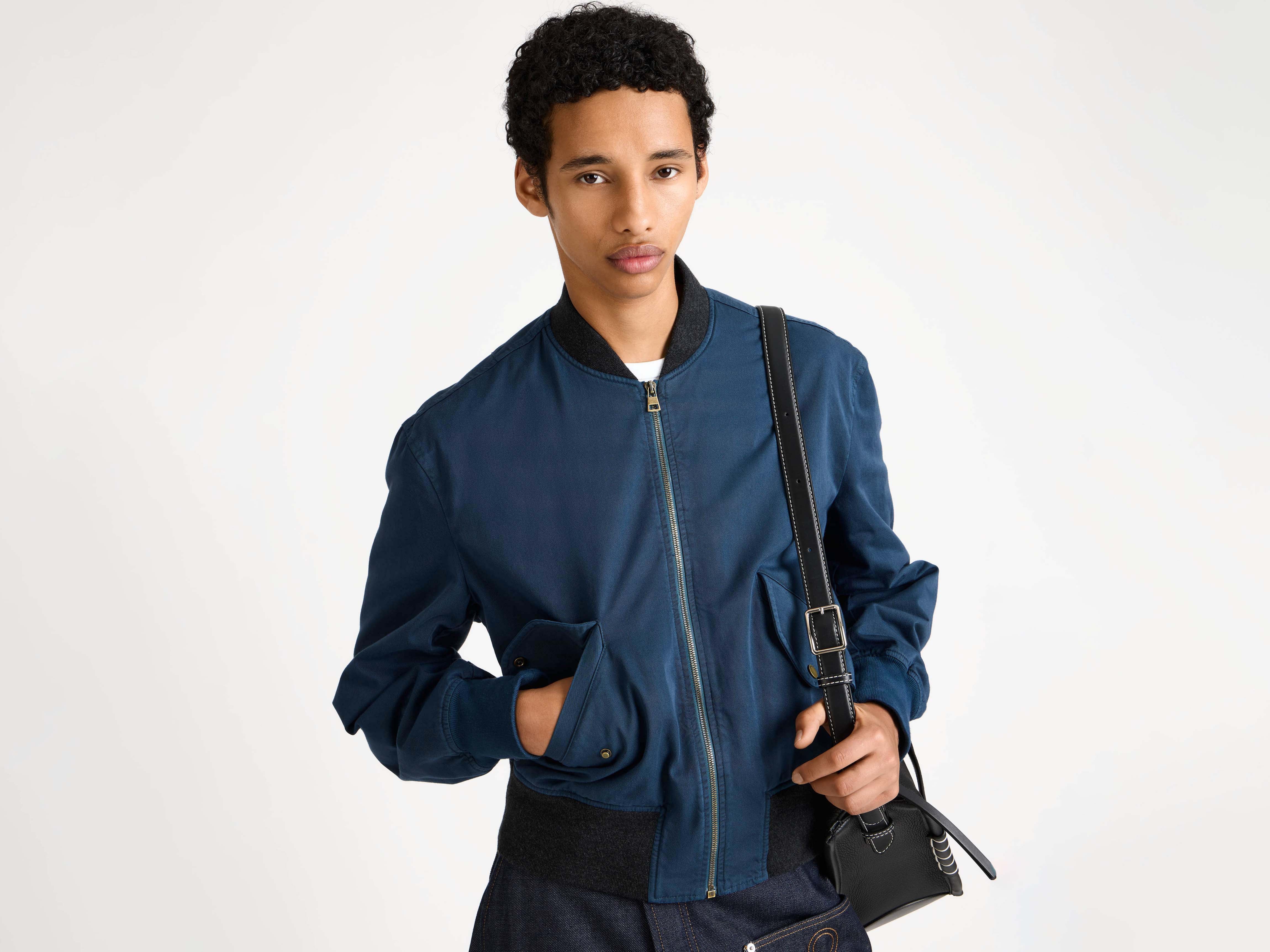 J.W.Anderson Bomber Jacket Bomberjacke washed navy Baumwolle