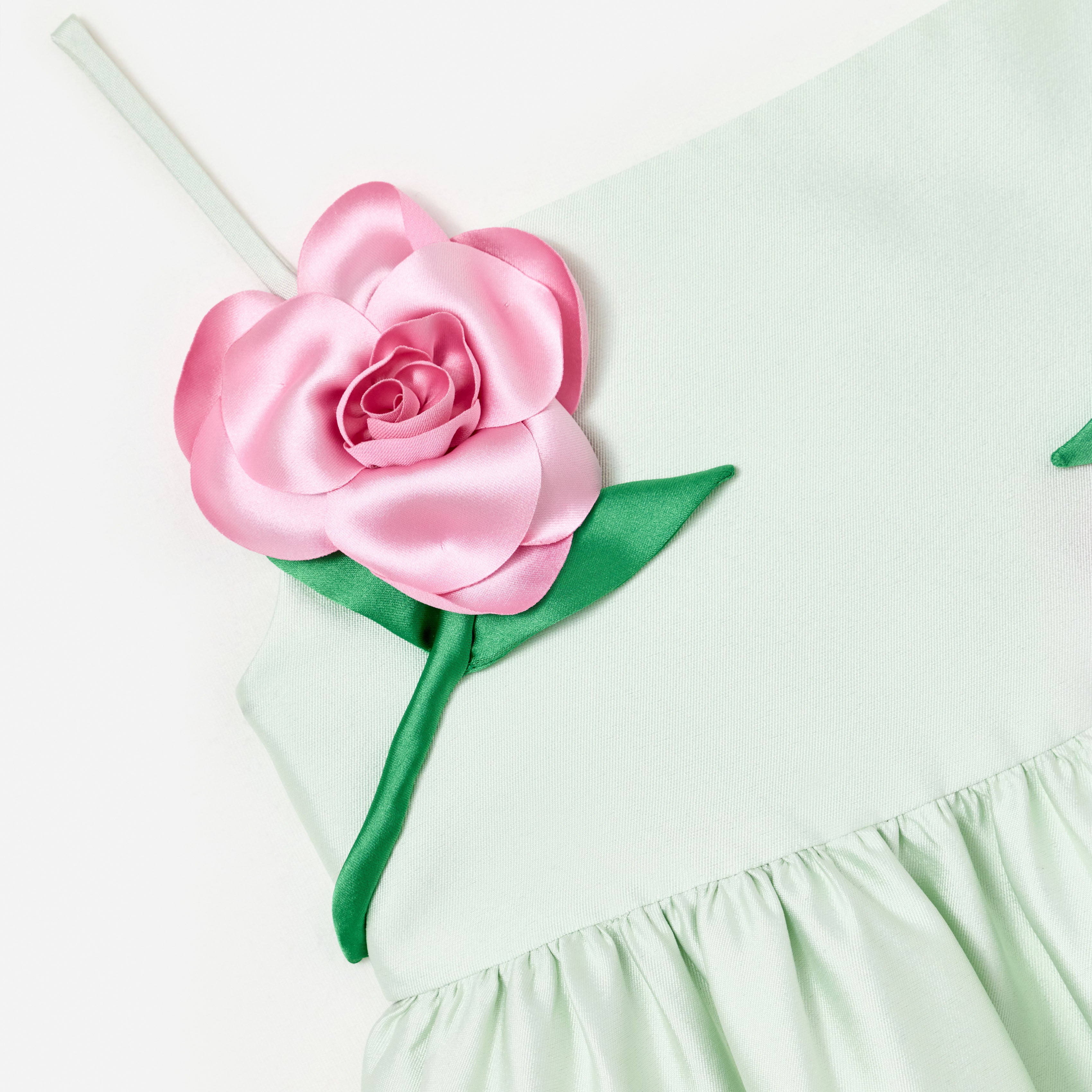 Self Portrait Mint Taffeta 3D Flower Kinderkleid Mint