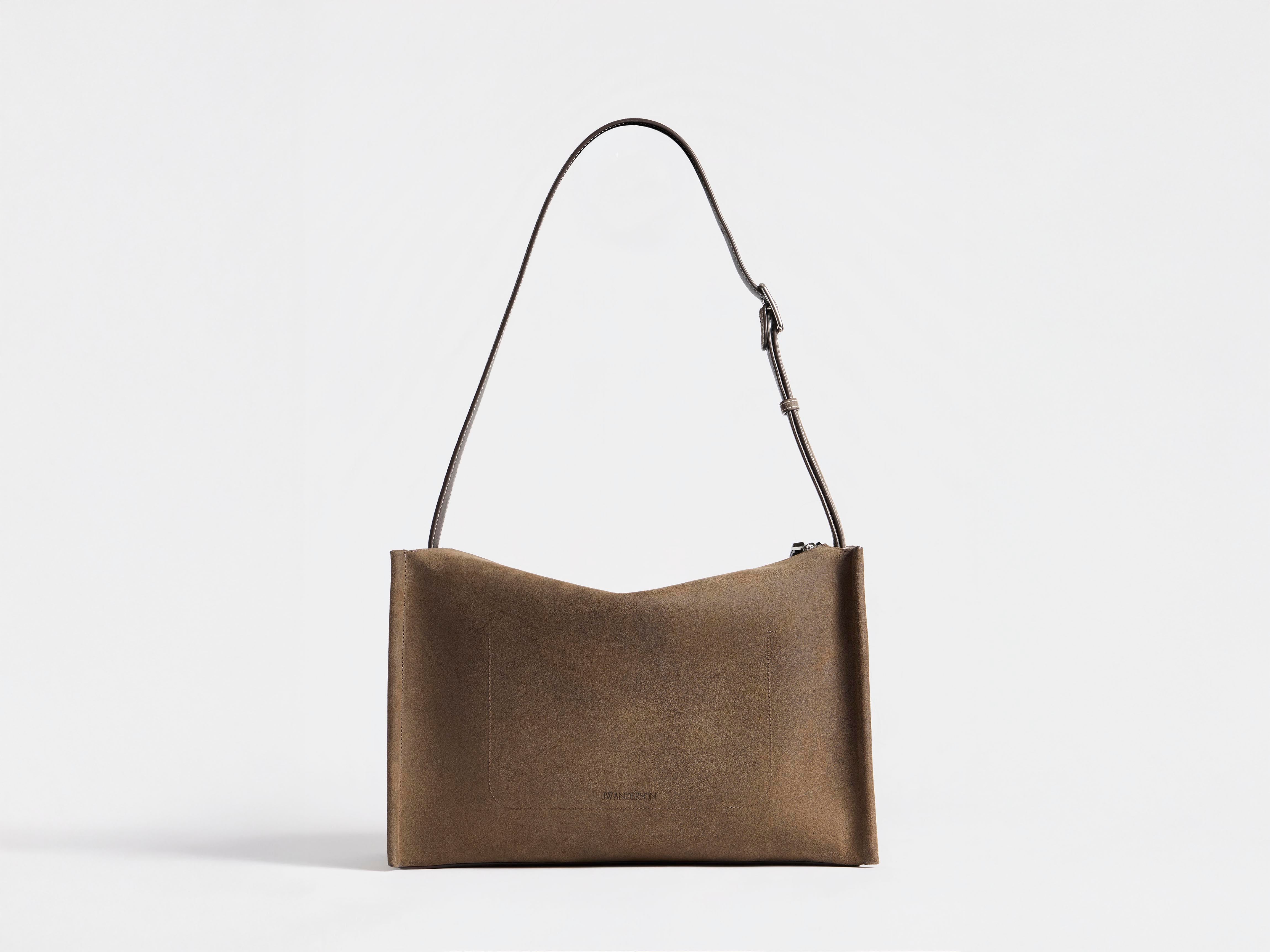 J.W. Anderson Messenger Loafer Bag Dunkeltaupe Velours