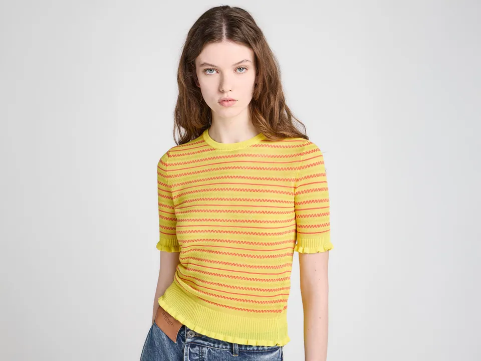 J.W.Anderson Sheer Fairisle Top Stricktop Soft Lemon