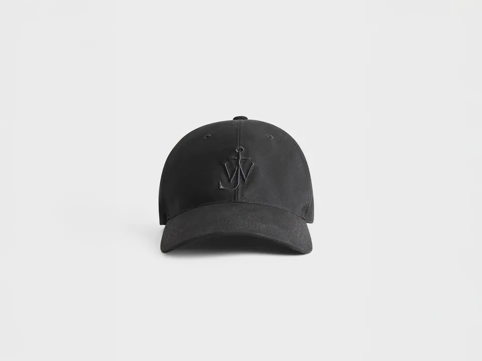 J.W.Anderson Waxed Cotton Baseball Cap Schwarz One Size