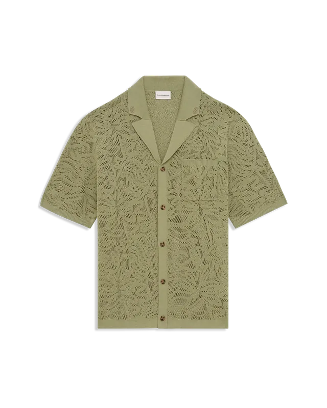 Drôle De Monsieur Chemise Maille Dentelle Hemd Khaki Baumwolle