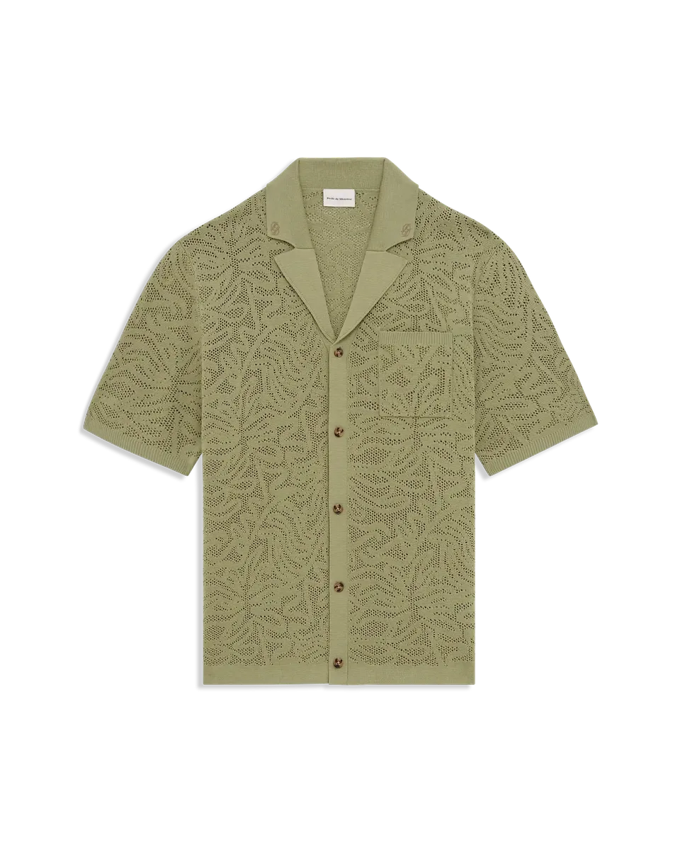 Drôle De Monsieur Chemise Maille Dentelle Hemd Khaki Baumwolle