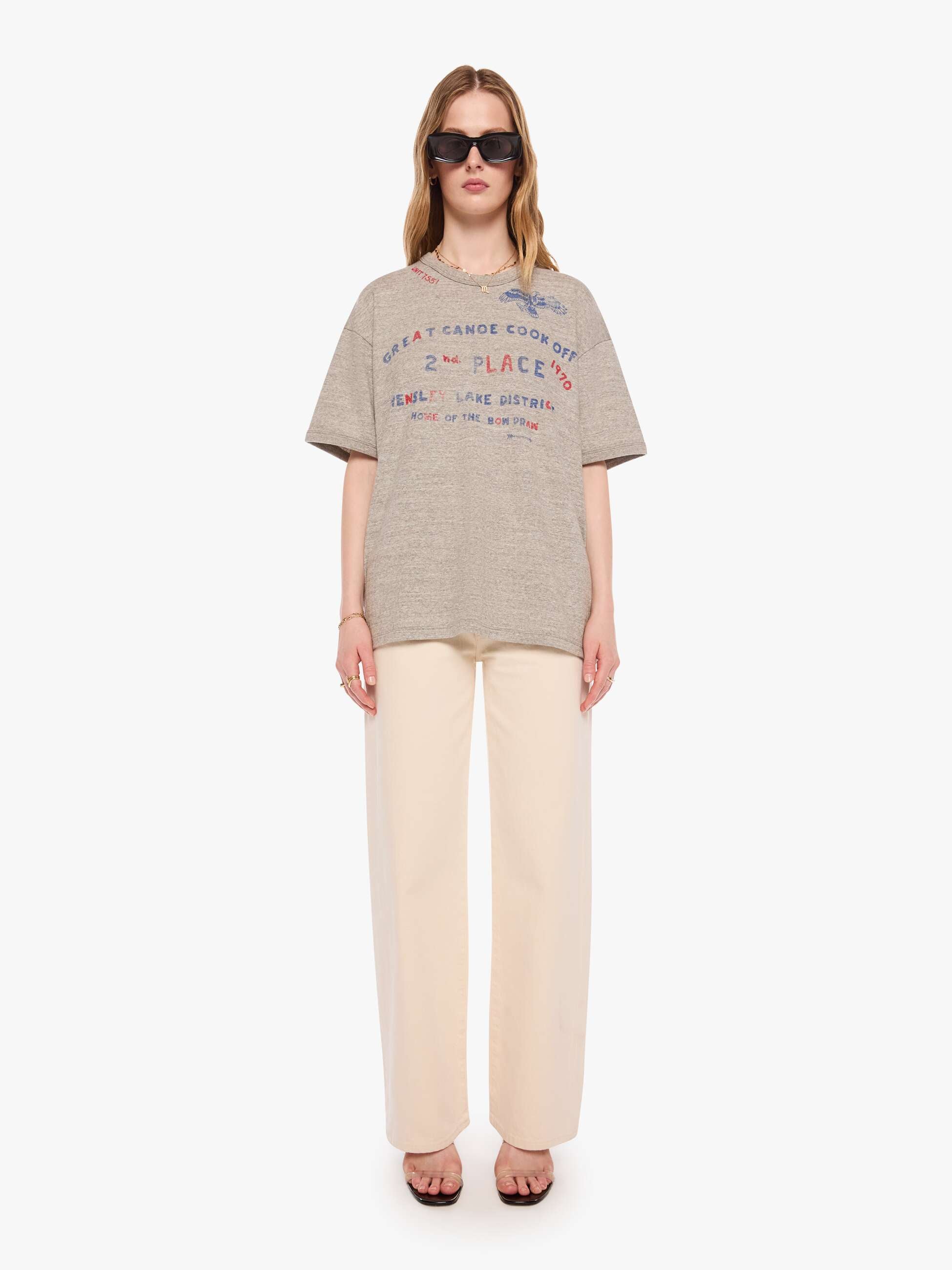 Mother The Lowdown T-Shirt Canoe Cook Off grau Oversize