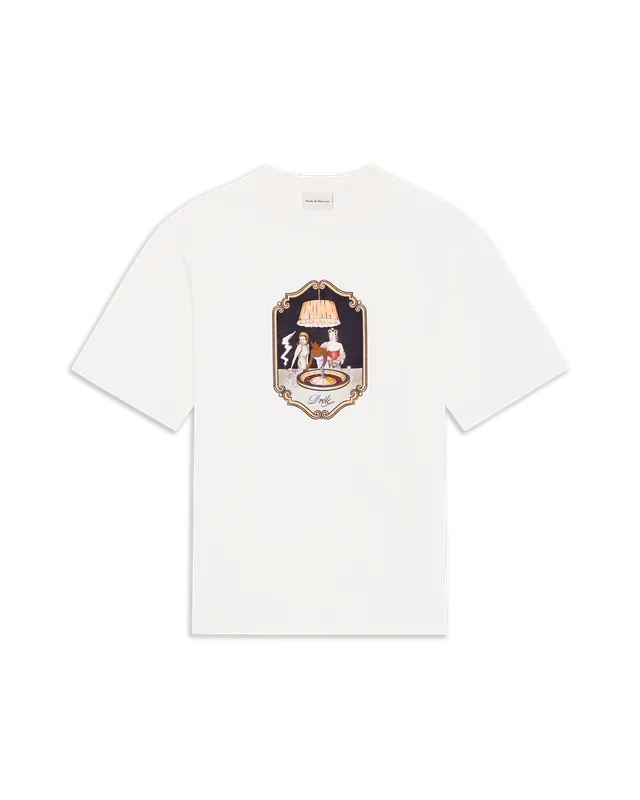 Drôle De Monsieur Casino Scene T-Shirt Off-White Print Baumwolle