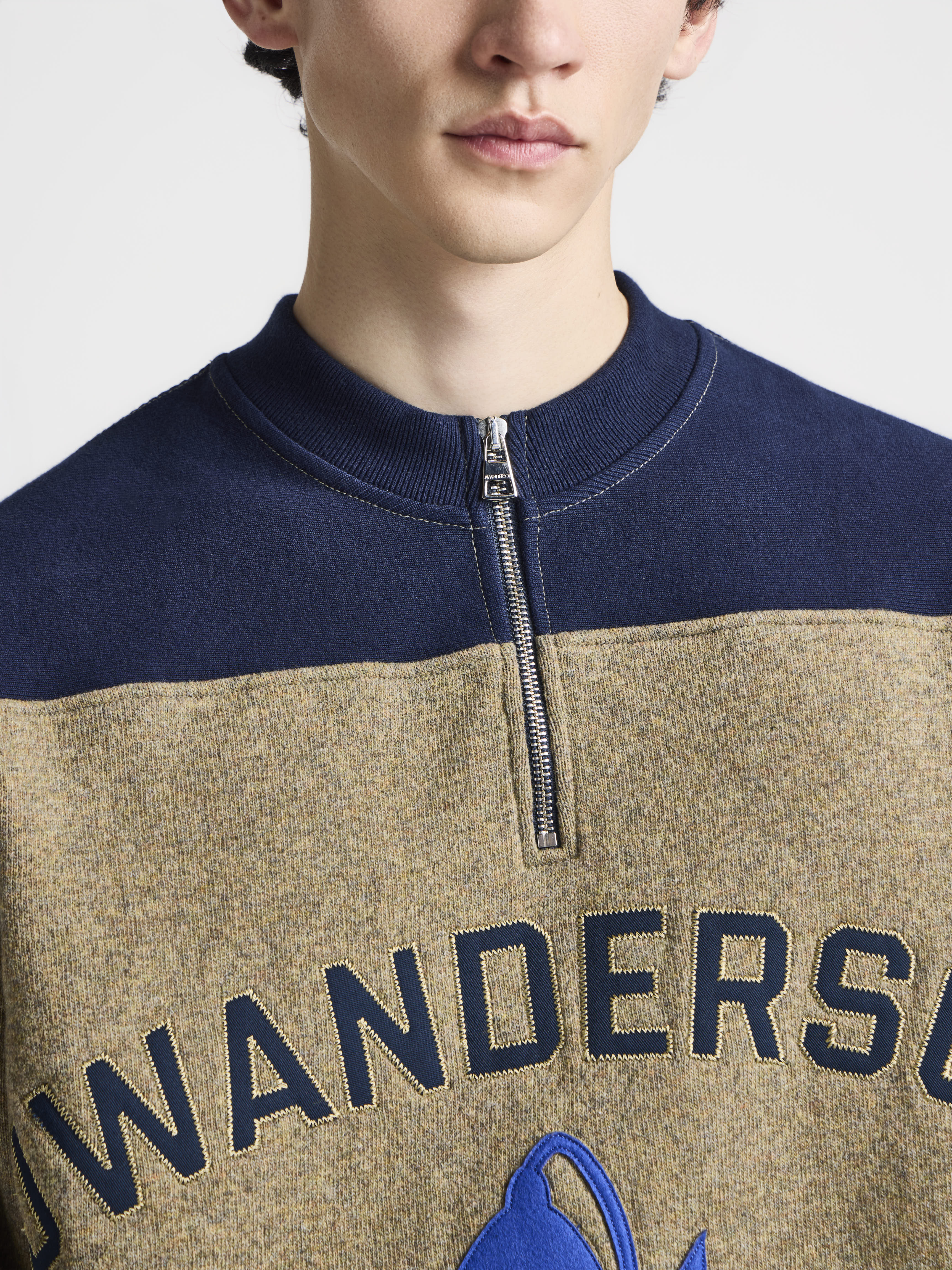 J.W.Anderson Half Zip Sweatshirt Sweatshirt Beige Melange