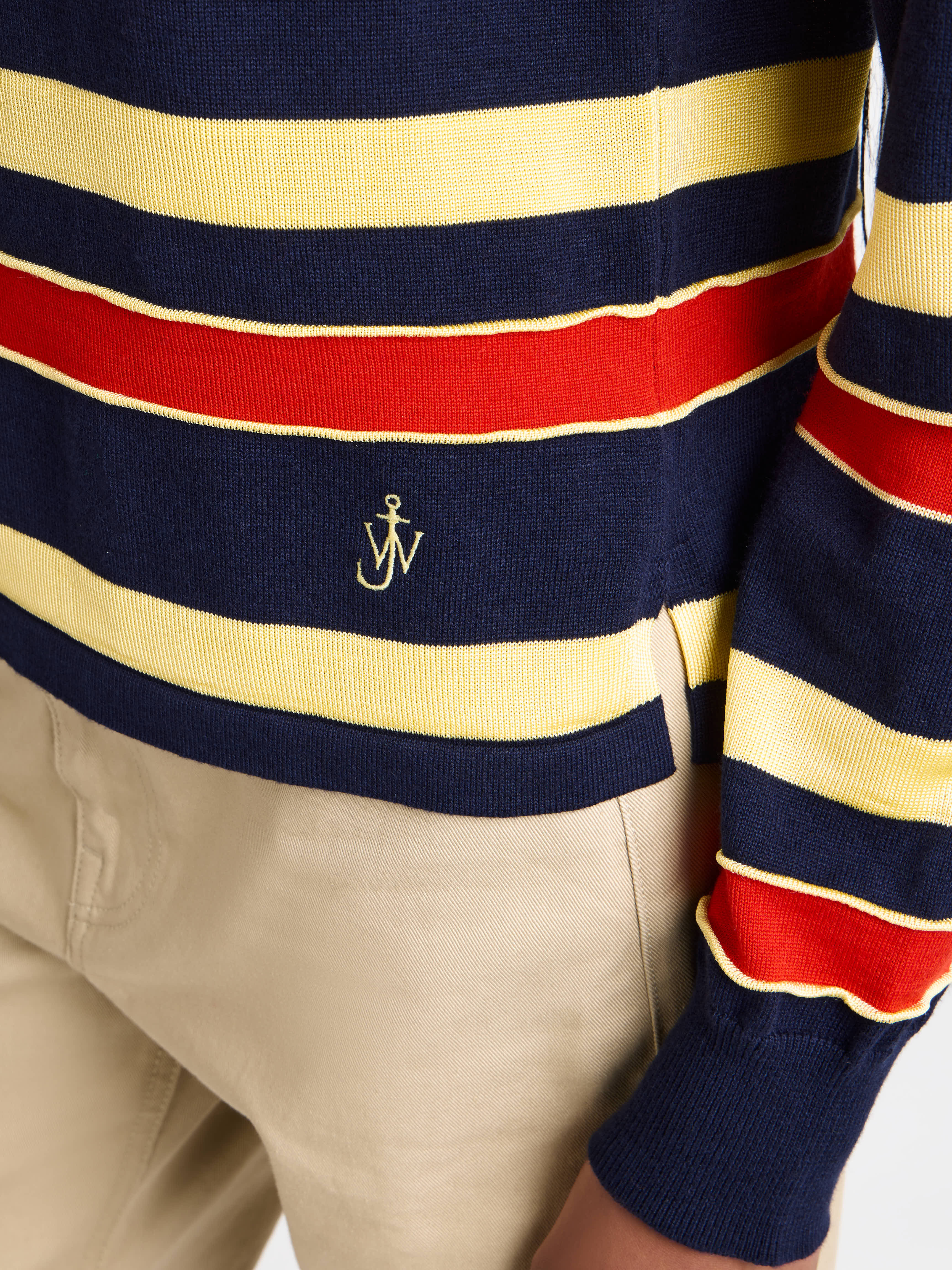 J.W.Anderson Striped Rugby Polo Stricktop Navy Damen