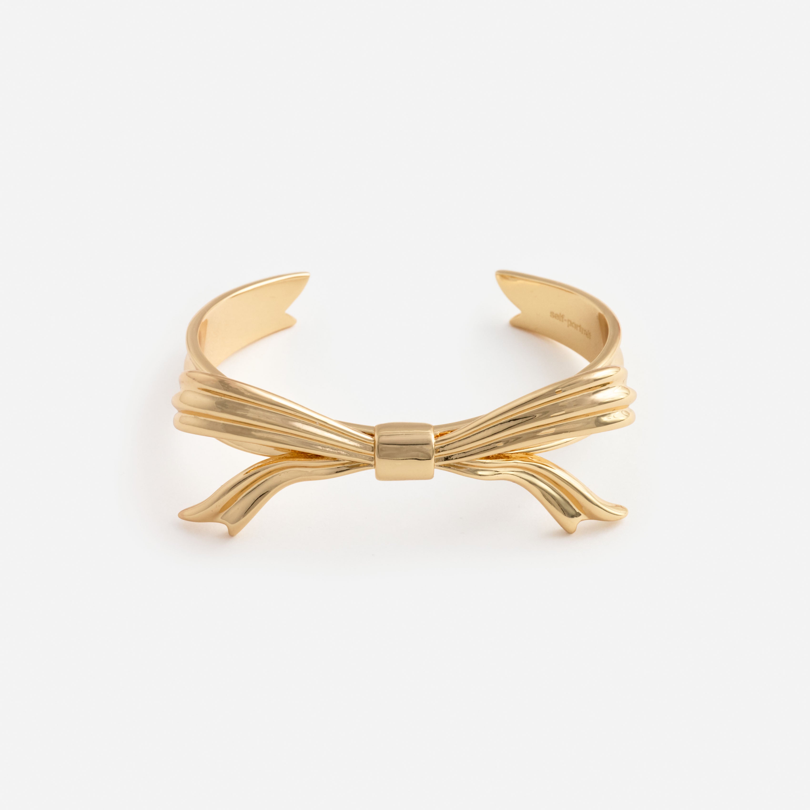 Self Portrait Gold Bow Bangle Armreif Gold Schleife Messing