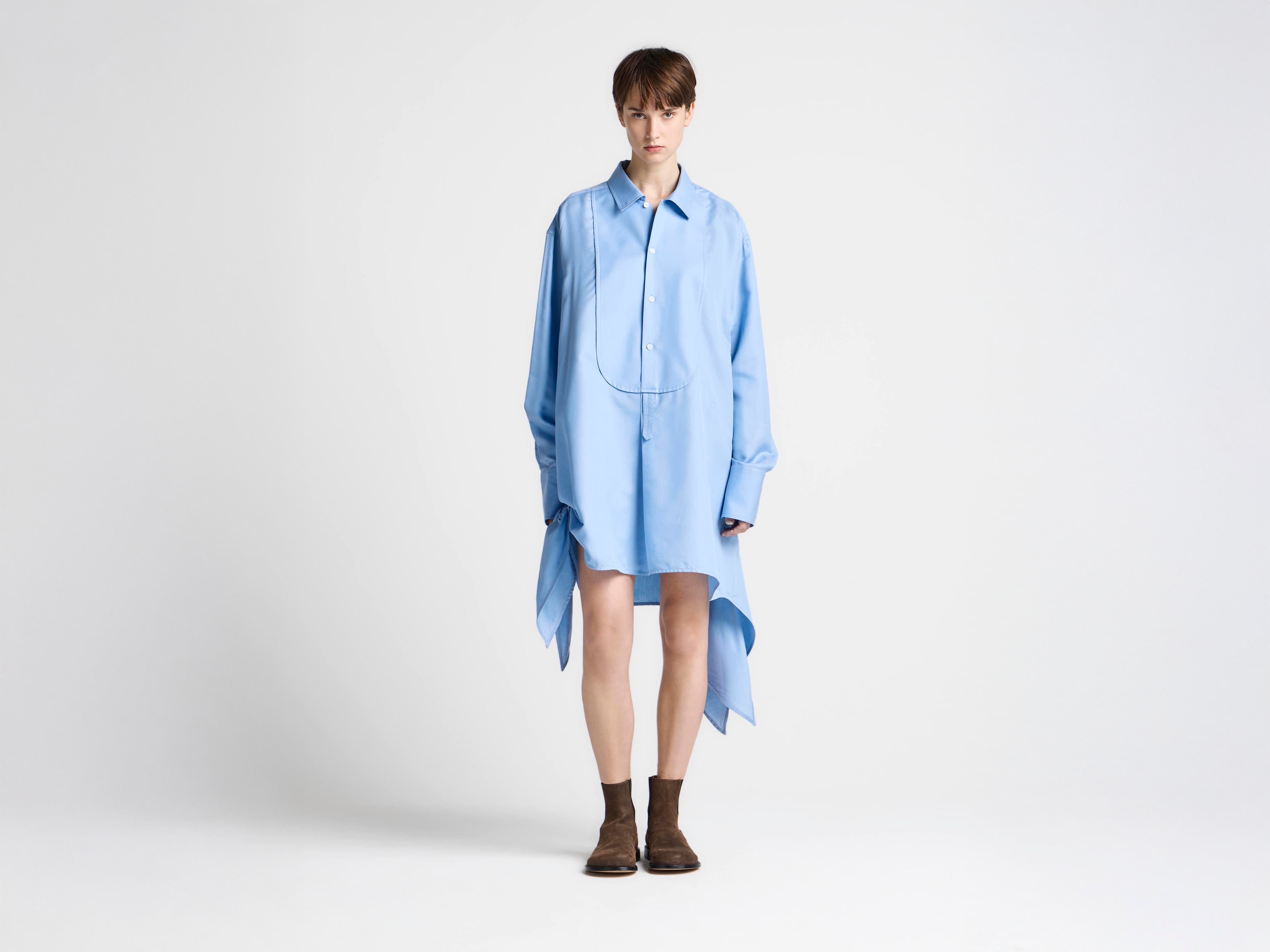 J.W.Anderson Side Knot Hemdkleid Kornblumenblau Seide