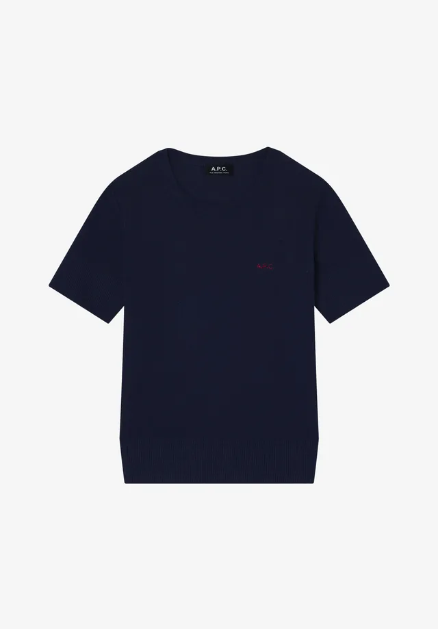 A.P.C. Mikro Logo T-Shirt marine Bio-Baumwolle